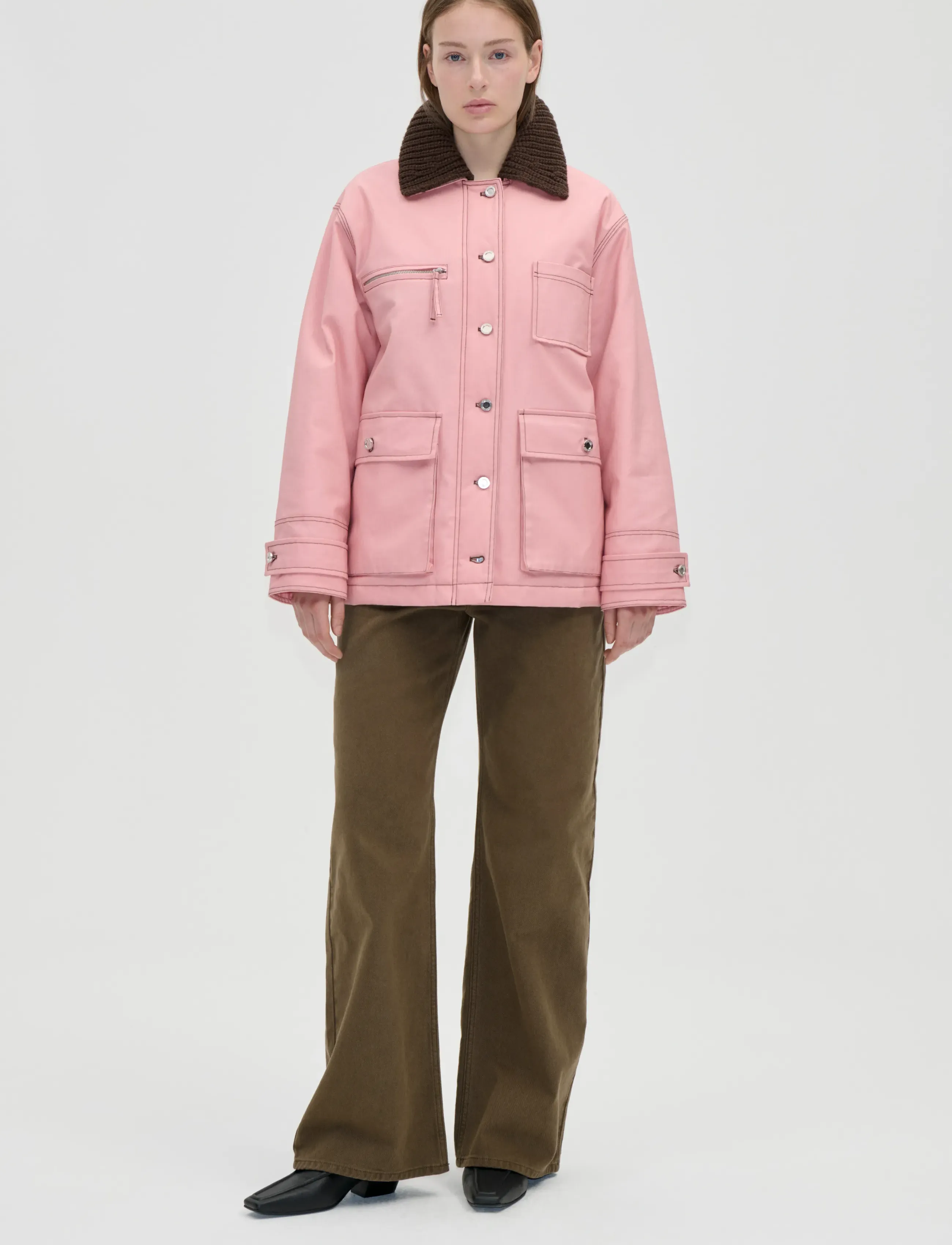 STINE GOYA 2559 Coated Cotton Canvas, Workwear - Vårjackor - HAZE PINK / pink/rose