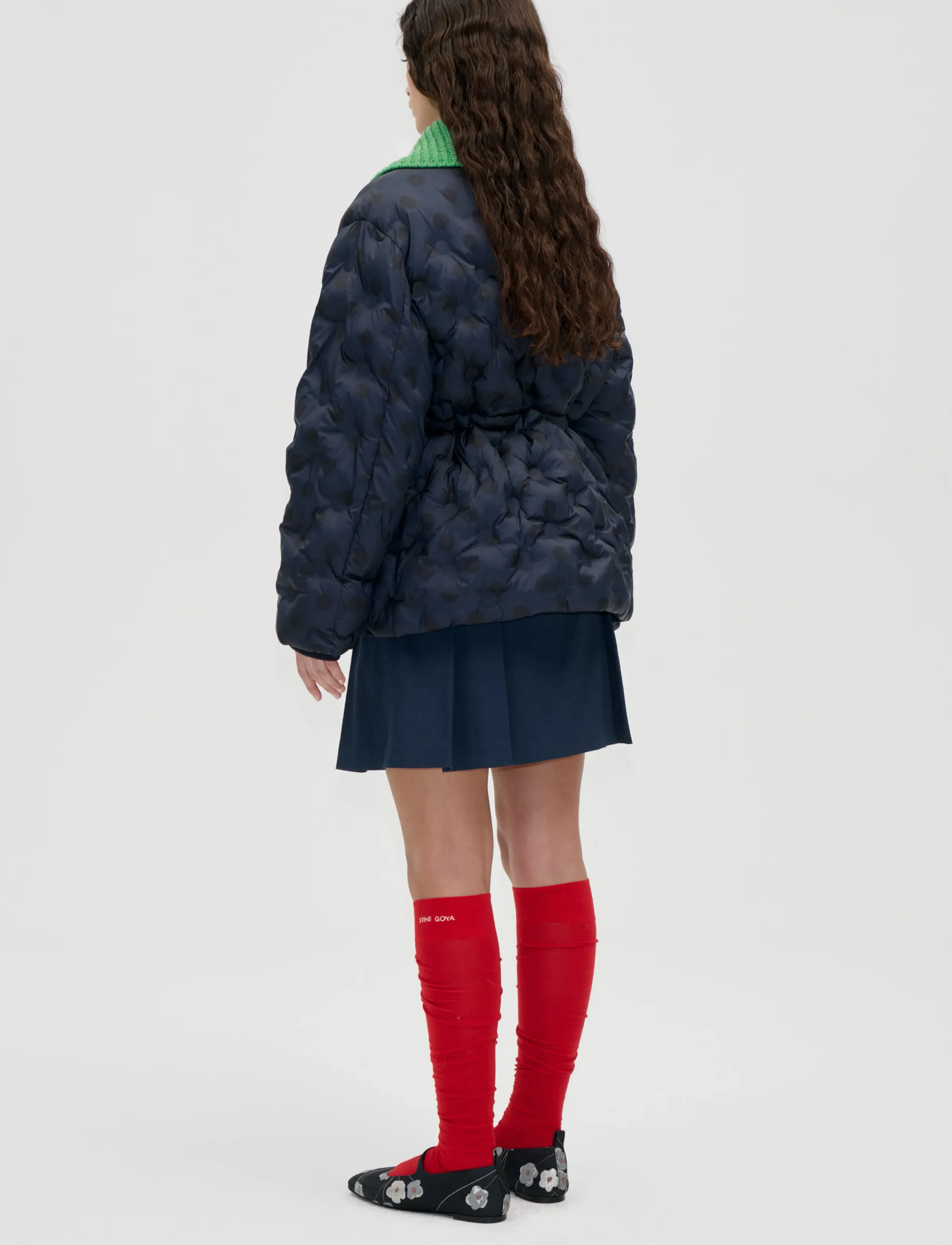 STINE GOYA - 2540 Heat Quilt, Padded Jacket - navy polka - 3