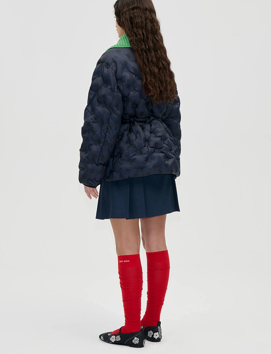 STINE GOYA - 2540 Heat Quilt, Padded Jacket - navy polka - 3