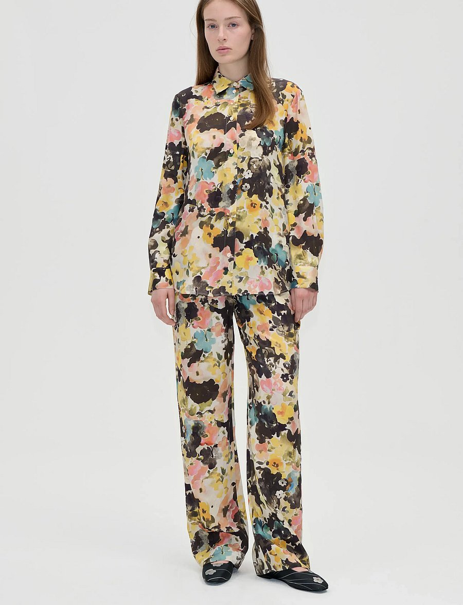 STINE GOYA - 2263 Dry Viscose, Elasticated Long - hose mit geradem bein - the sentimental bloom - 0