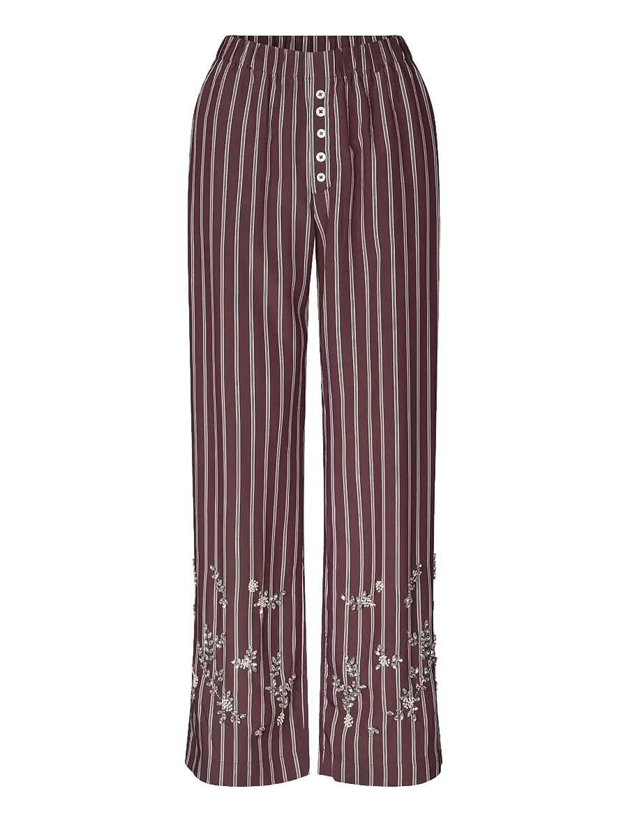 STINE GOYA - 2581 Embellished Light Woven, Gathe - hose mit geradem bein - uniform stripes - 1