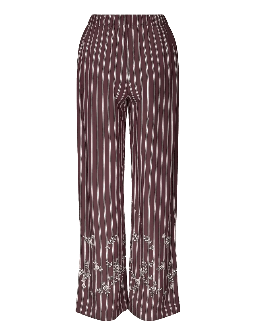 STINE GOYA - 2581 Embellished Light Woven, Gathe - hose mit geradem bein - uniform stripes - 2