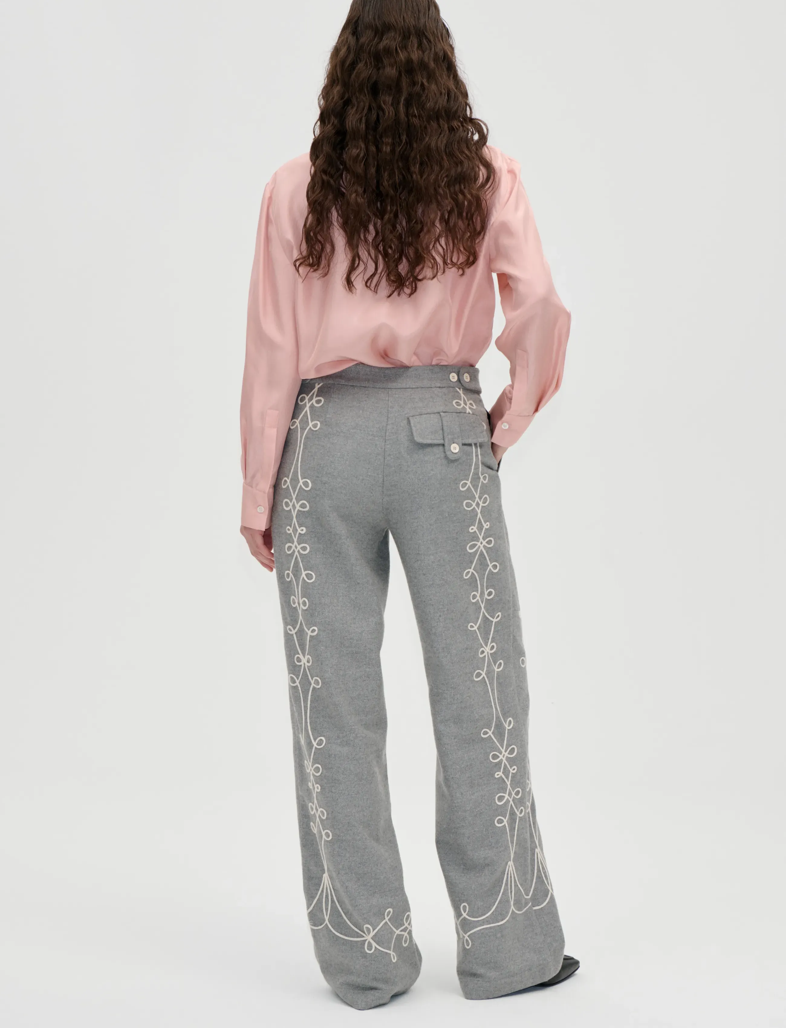 STINE GOYA 2490 Felt Twill Embroidery, Embroid - Kleidung - TAPERED EMBROIDERY MOTIF / grey