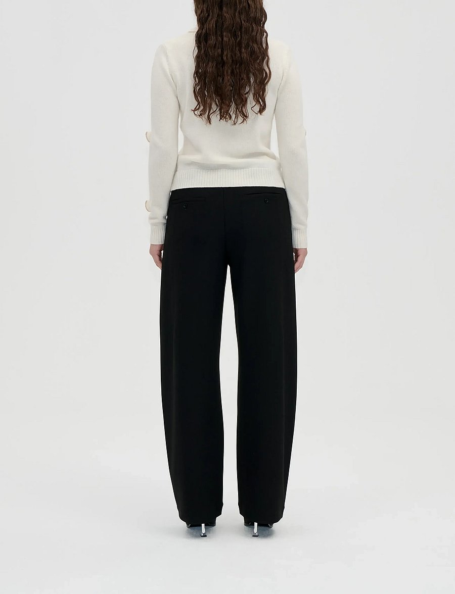 STINE GOYA - 2525 Double-Layer Crepe, Sharp Plea - wide leg trousers - black - 3