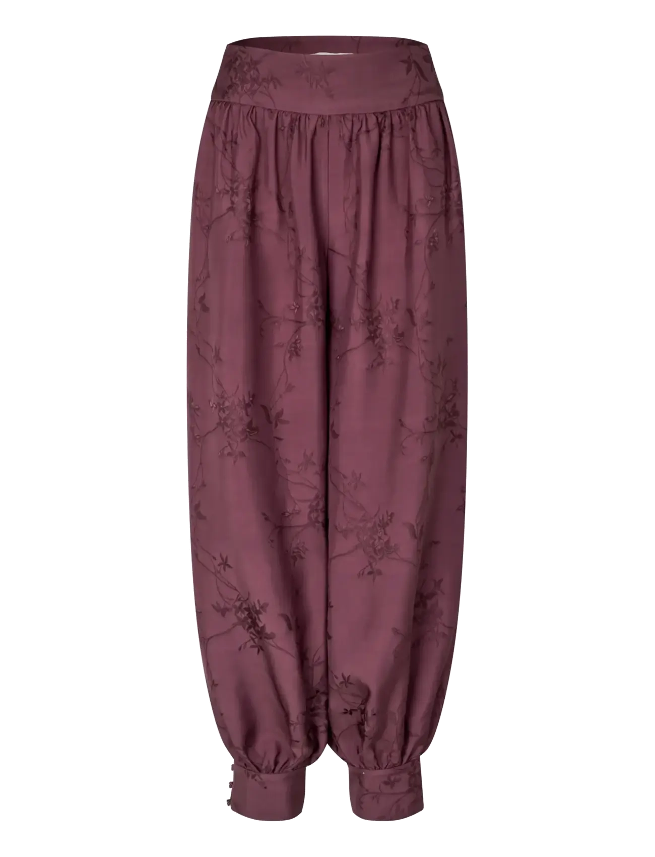 STINE GOYA - 2548 Fluid Jacquard, Balloon Pants - bordeaux - 1