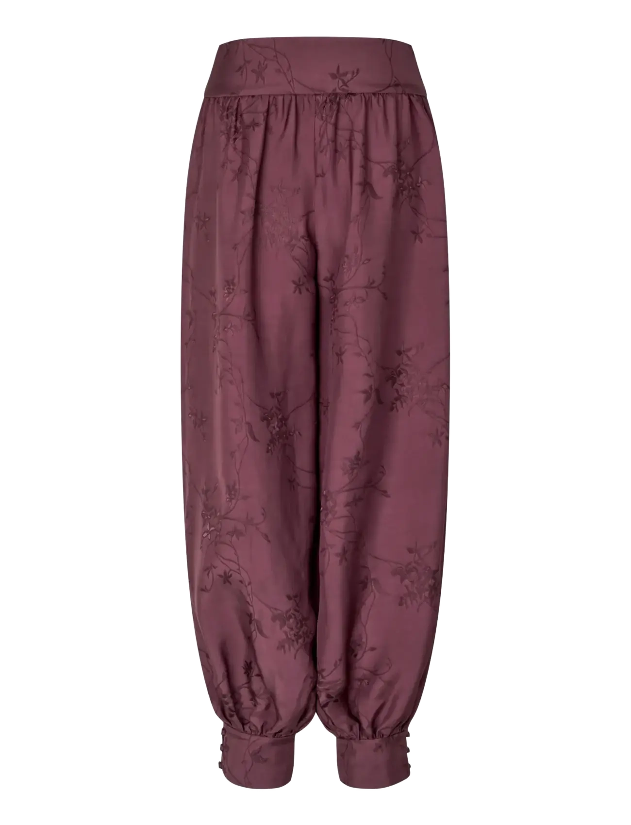 STINE GOYA - 2548 Fluid Jacquard, Balloon Pants - bordeaux - 2