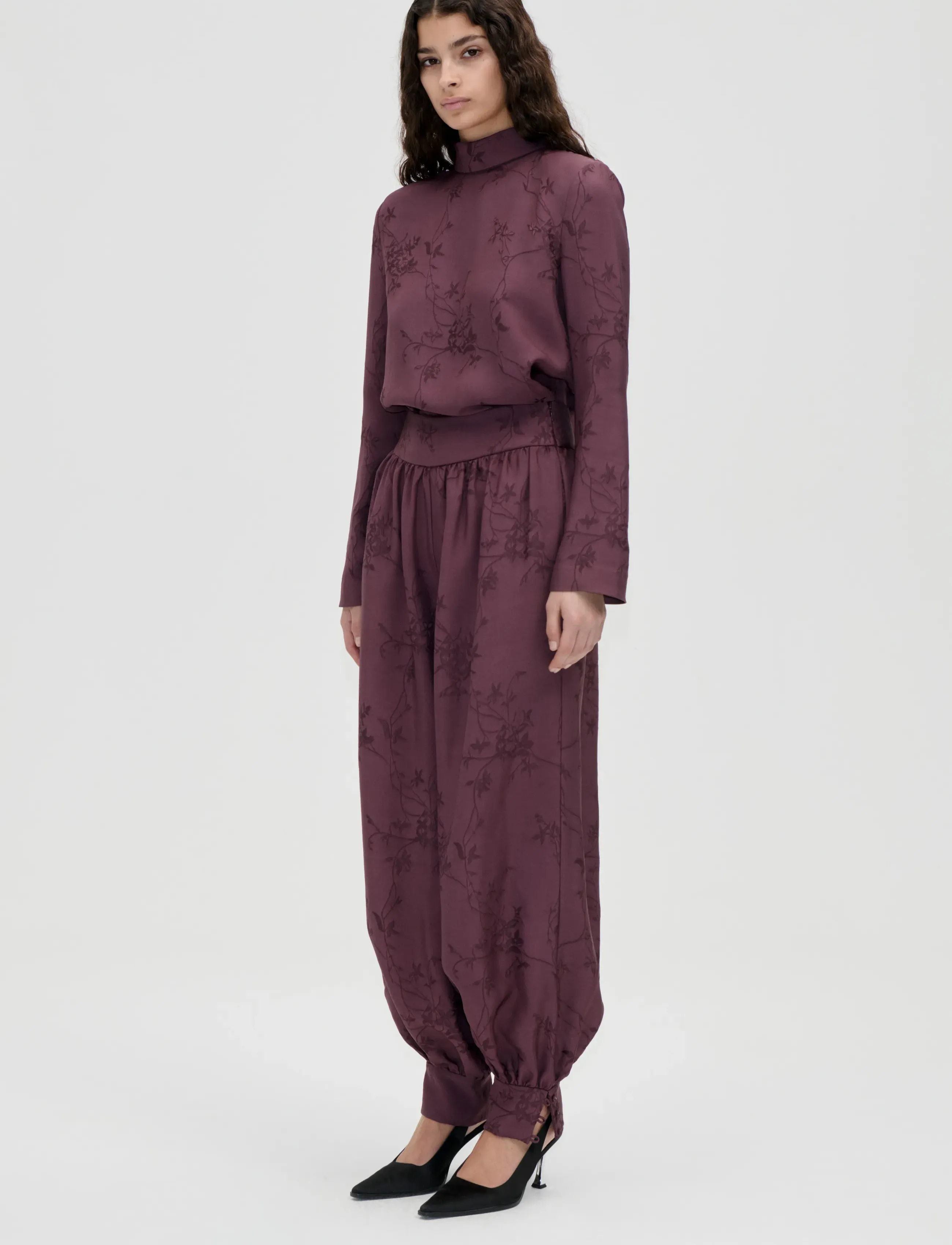 STINE GOYA 2548 Fluid Jacquard, Balloon Pants - Kleidung - BORDEAUX / burgundy