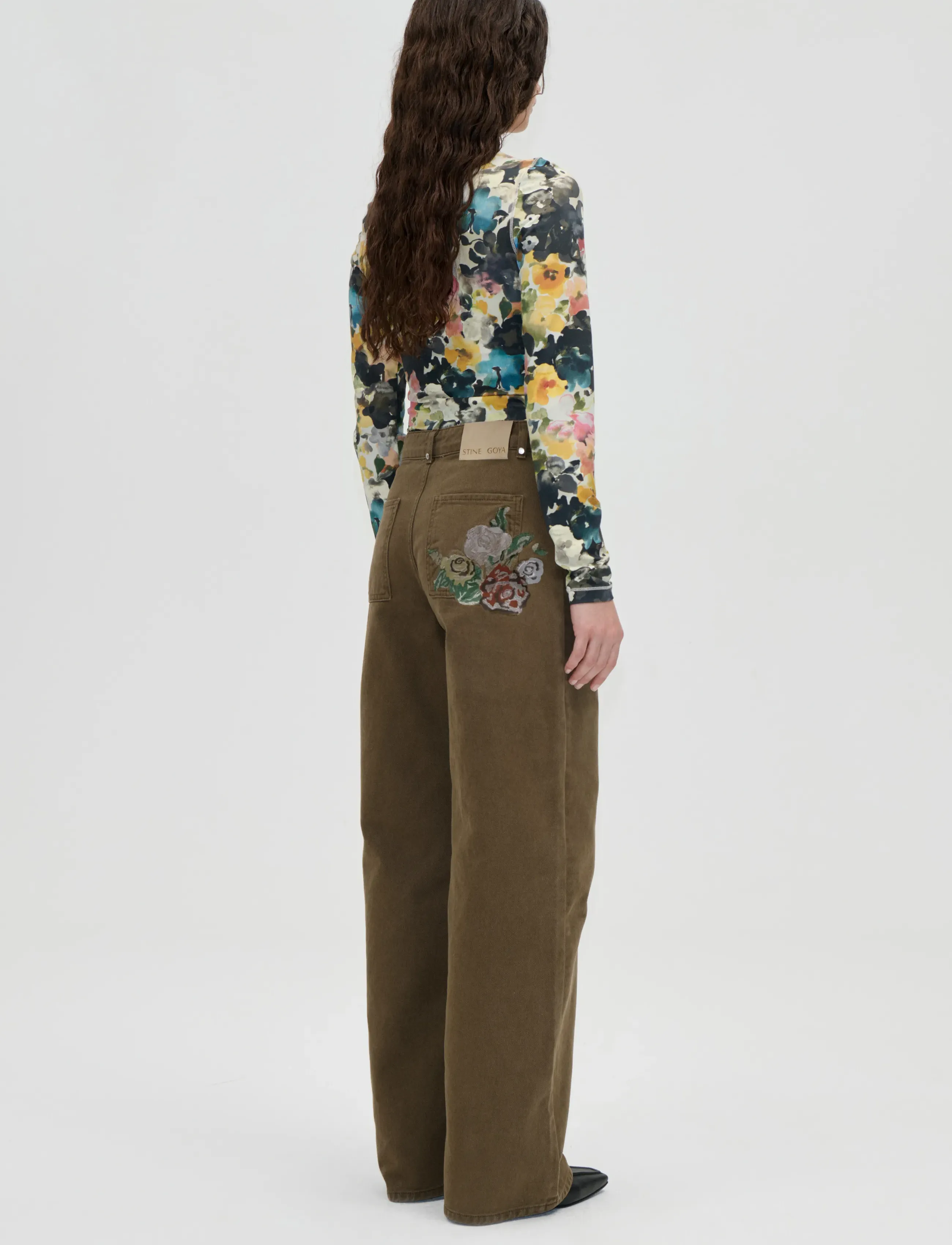 STINE GOYA - 2453 Double Rinse Denim, Baggy Fit - ephemeral bloom - 3