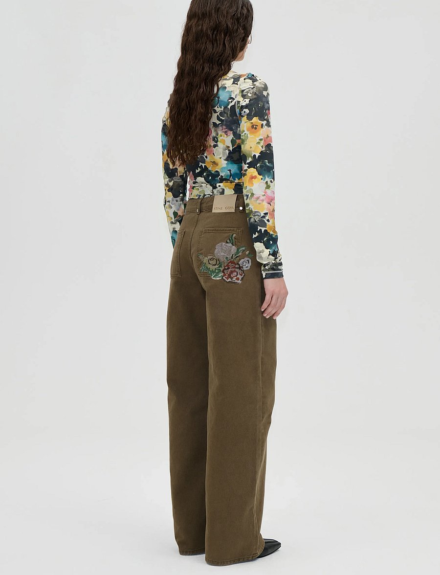 STINE GOYA - 2453 Double Rinse Denim, Baggy Fit - vida byxor - ephemeral bloom - 3