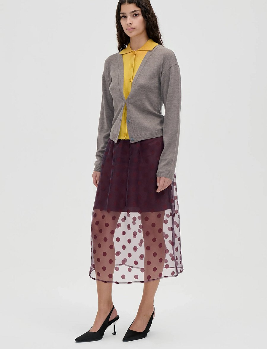 STINE GOYA - 2069 Organza, Elasticated Waistband - midi skirts - polka - 0