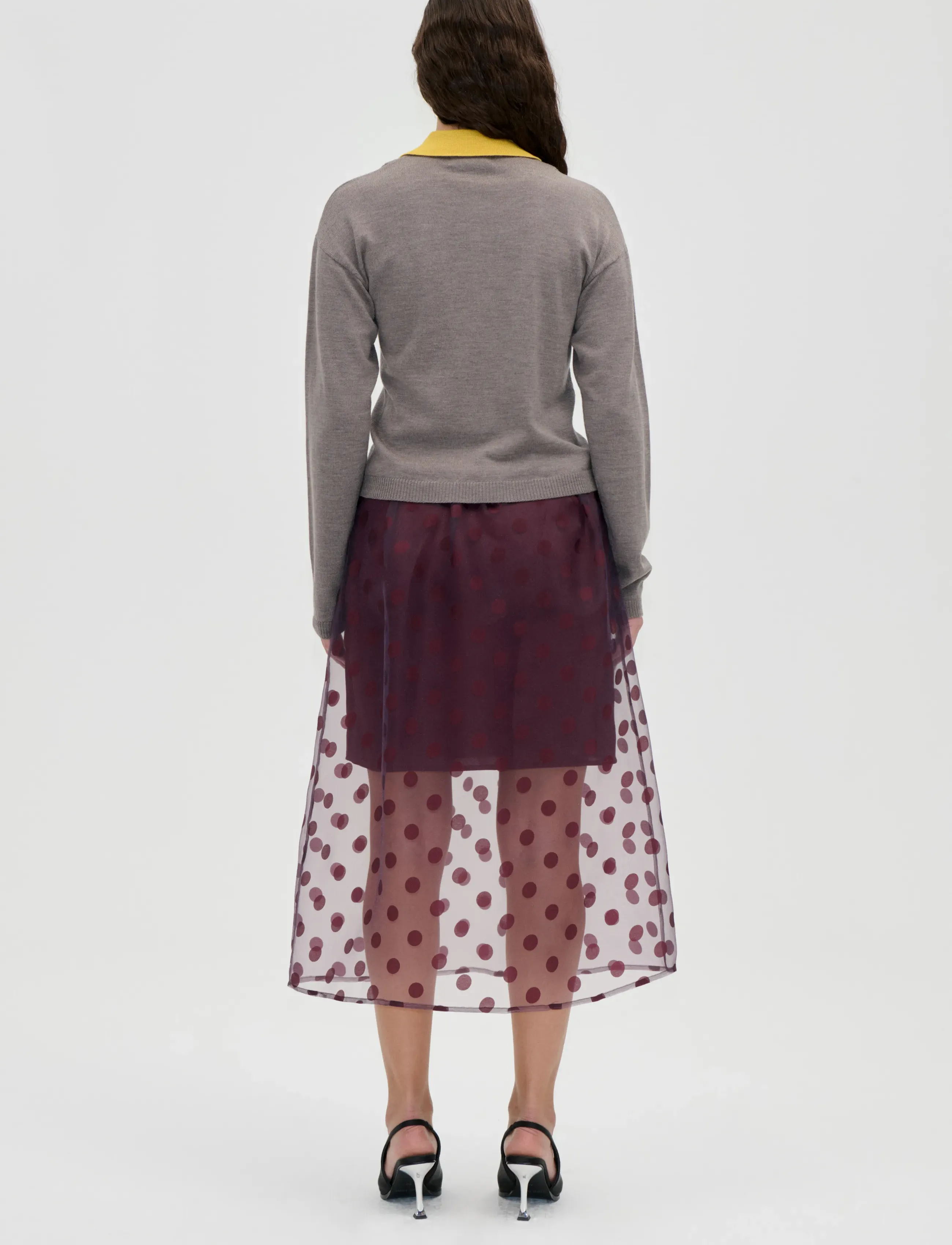 STINE GOYA - 2069 Organza, Elasticated Waistband - midi kjolar - polka - 3