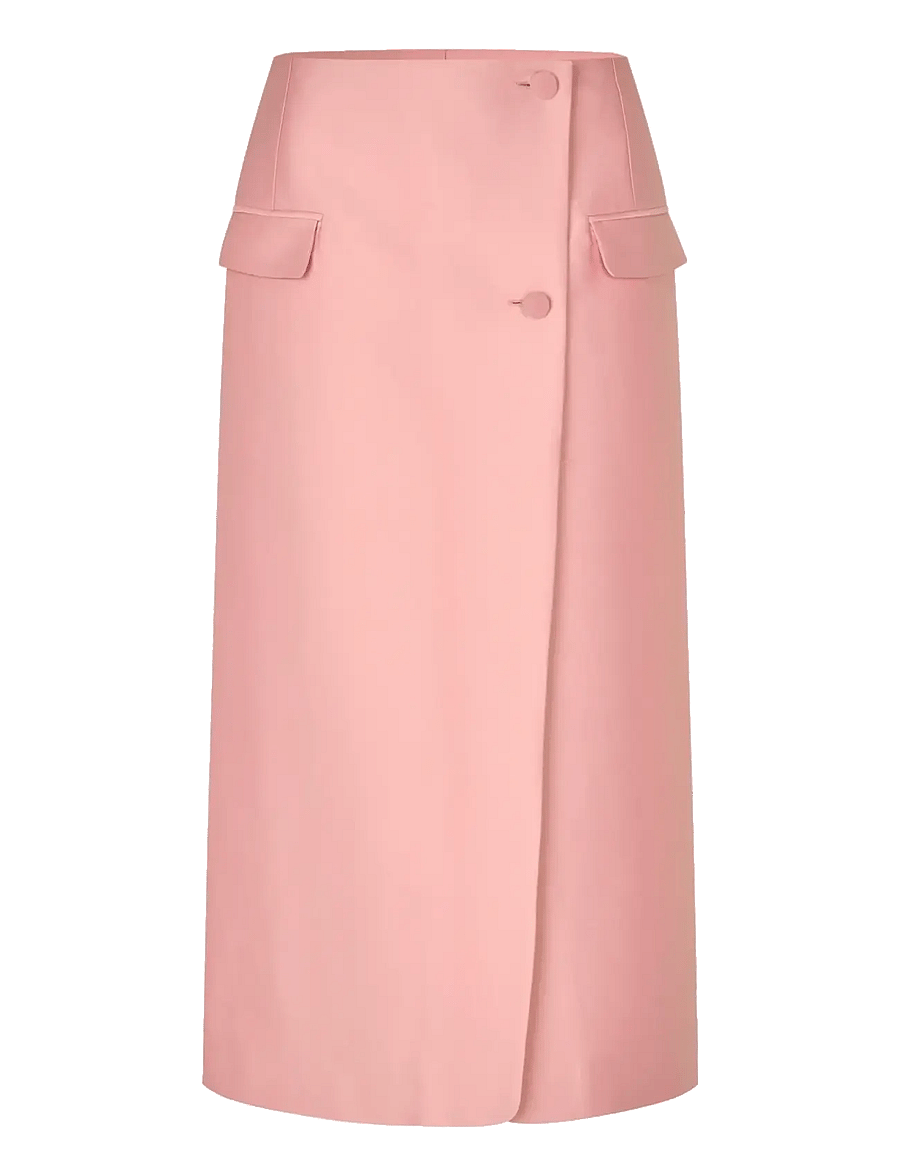 STINE GOYA - 2562 Crepon, Pencil Midi Skirt - midi skirts - haze pink - 1