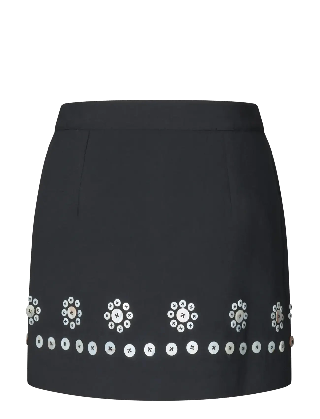 STINE GOYA - 2550 Embellished Bonded Crepe, Mini - buttoned flowers - 2