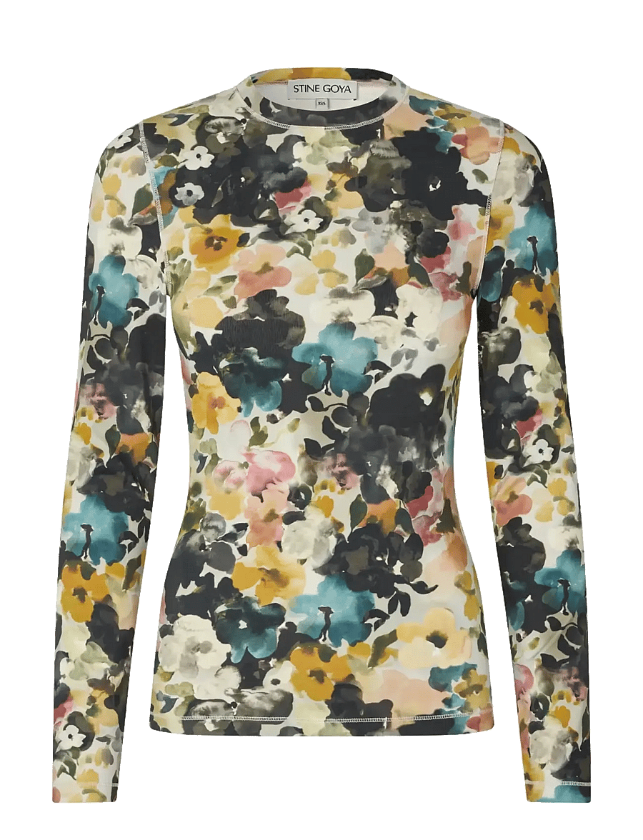 STINE GOYA - 2542 Heavy Stocking Jersey, Elastic - langärmlige tops - echoes in flowers - 1
