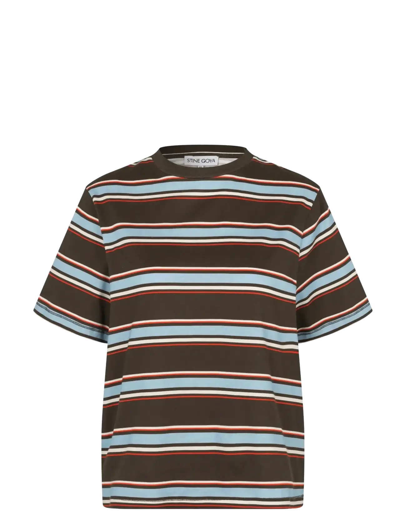 STINE GOYA 2243 Light Jersey, Short Sleeve T-S - Kleidung - BLUE AND BOLD / brown