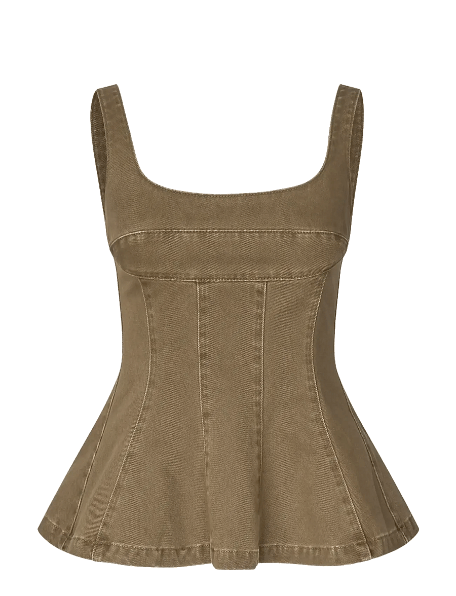 STINE GOYA - 2453 Double Rinse Denim, Elevated S - Ärmellose tops - ephemeral bloom - 1