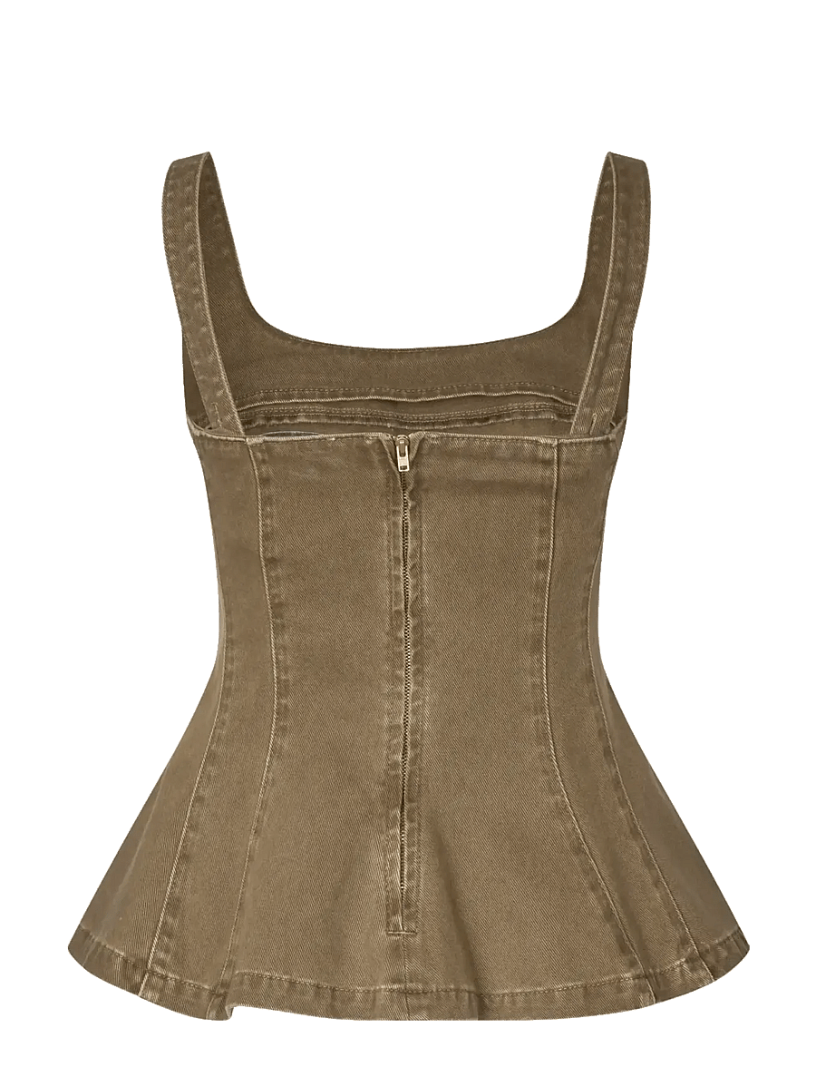STINE GOYA - 2453 Double Rinse Denim, Elevated S - Ärmellose tops - ephemeral bloom - 2