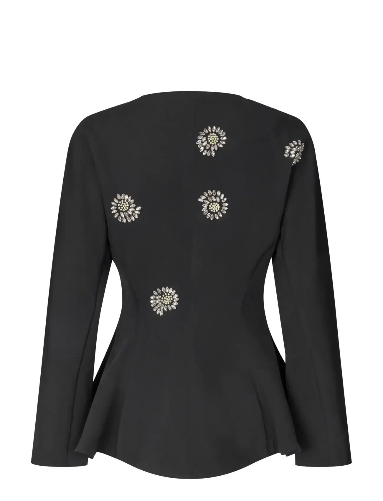 STINE GOYA - 2564 Embellished Cady, Flared Hem Z - langärmelige blusen - pearl of order - 2