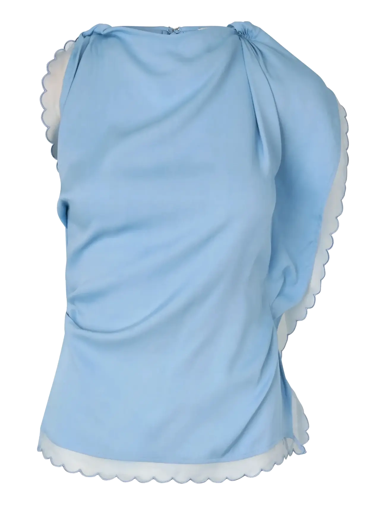 STINE GOYA 2538 Viscose Organza, Draped Sleeve - Særlige begivenheder - SKY BLUE / blue