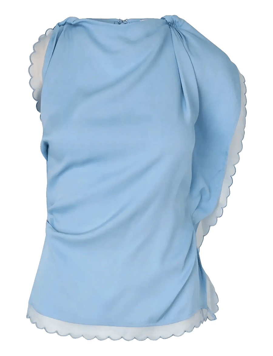 STINE GOYA - 2538 Viscose Organza, Draped Sleeve - Ärmellose tops - sky blue - 1