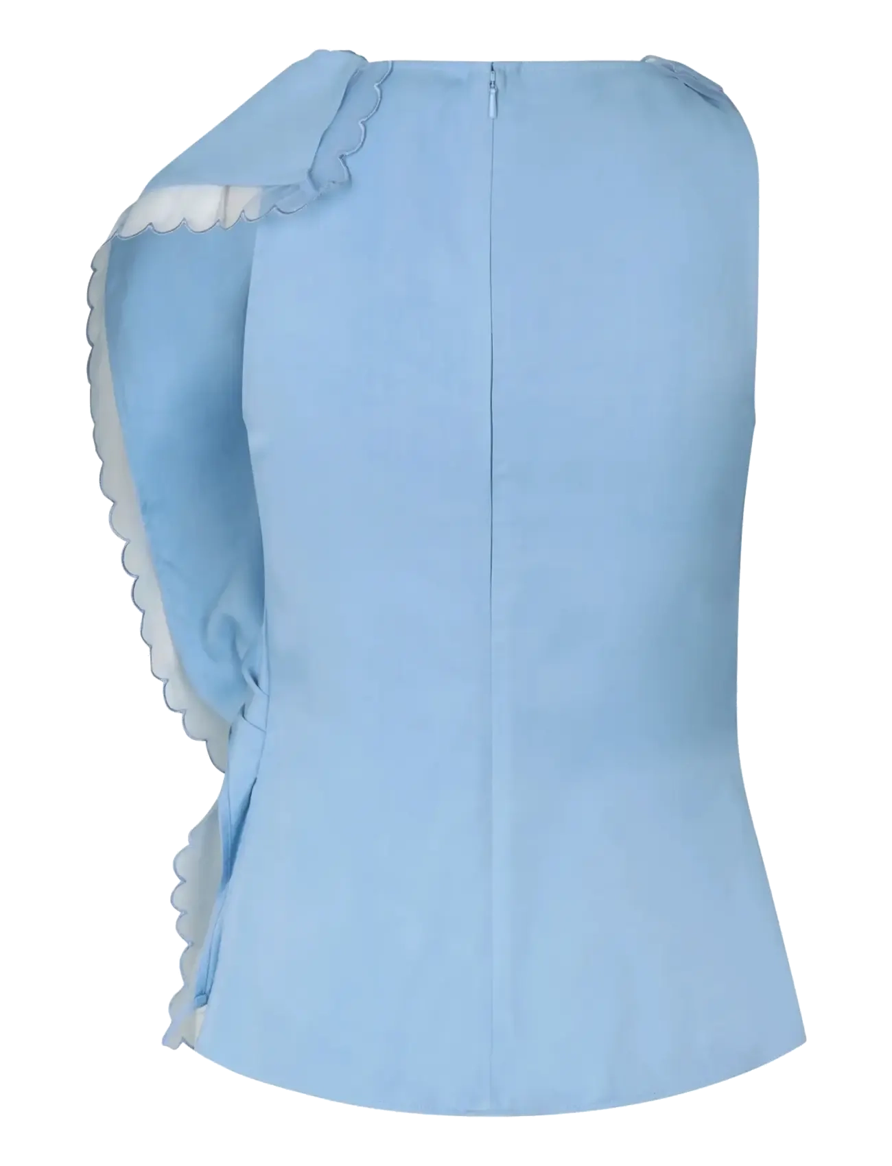 STINE GOYA - 2538 Viscose Organza, Draped Sleeve - sky blue - 2