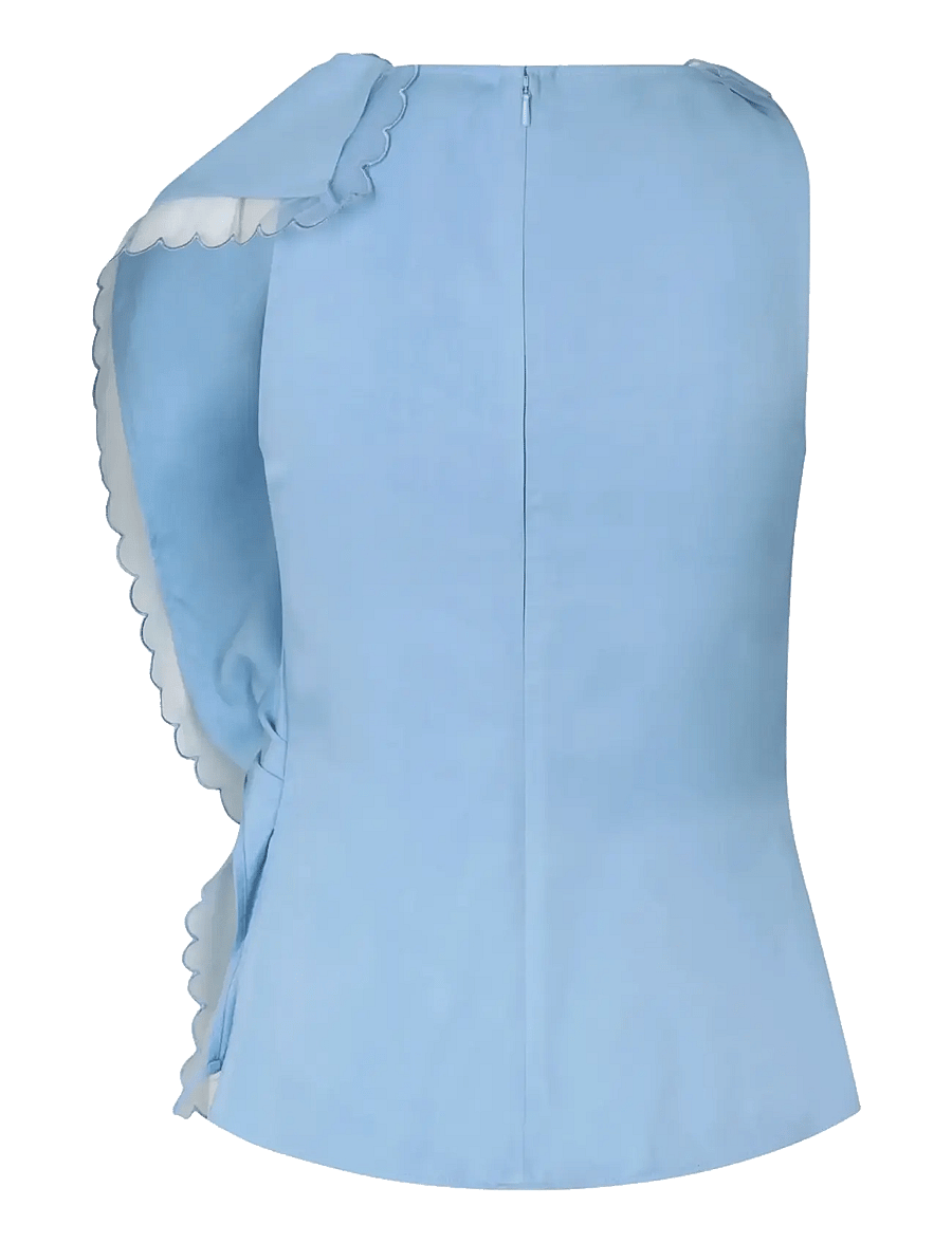 STINE GOYA - 2538 Viscose Organza, Draped Sleeve - Ärmellose tops - sky blue - 2