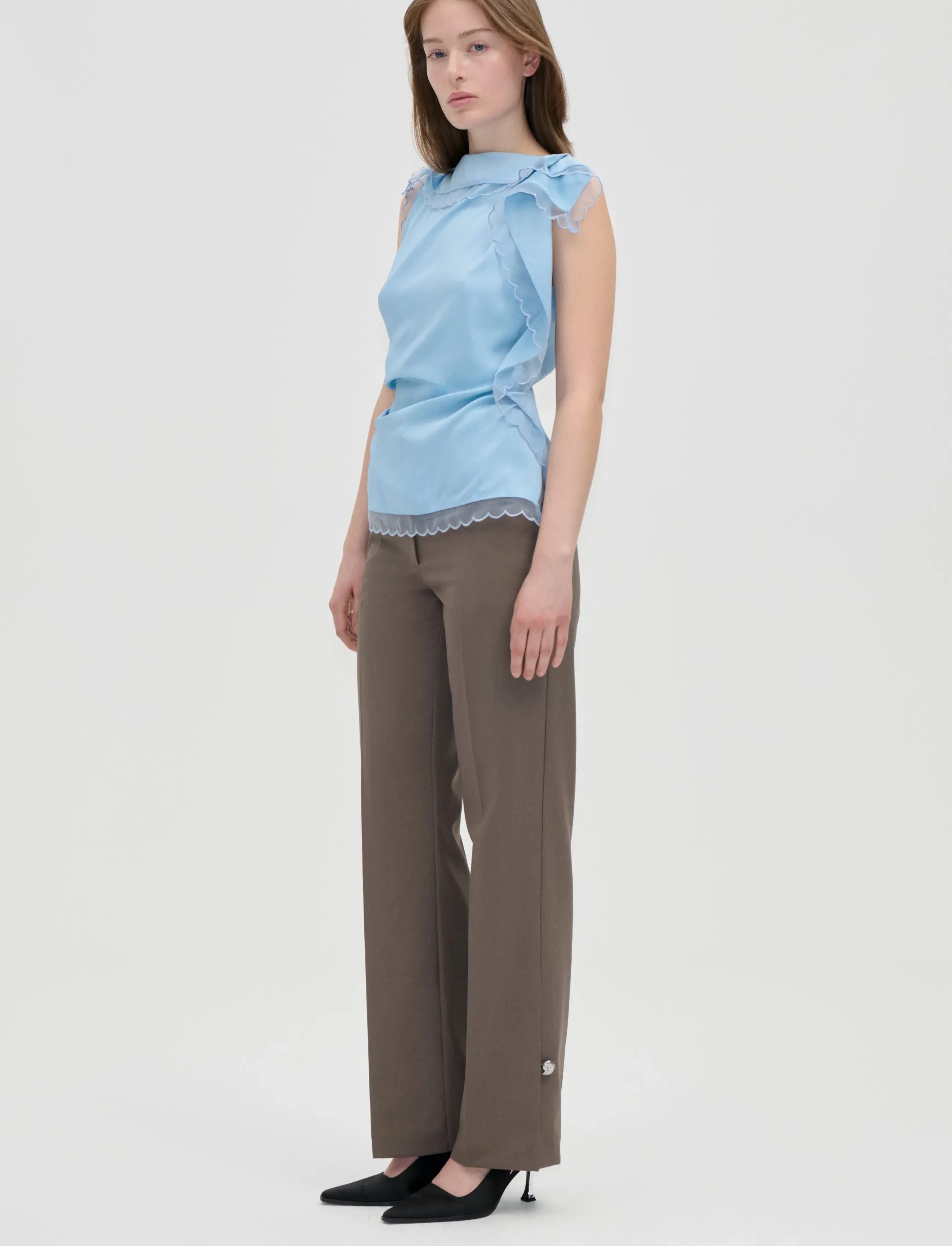 2538 Viscose Organza, Draped Sleeve