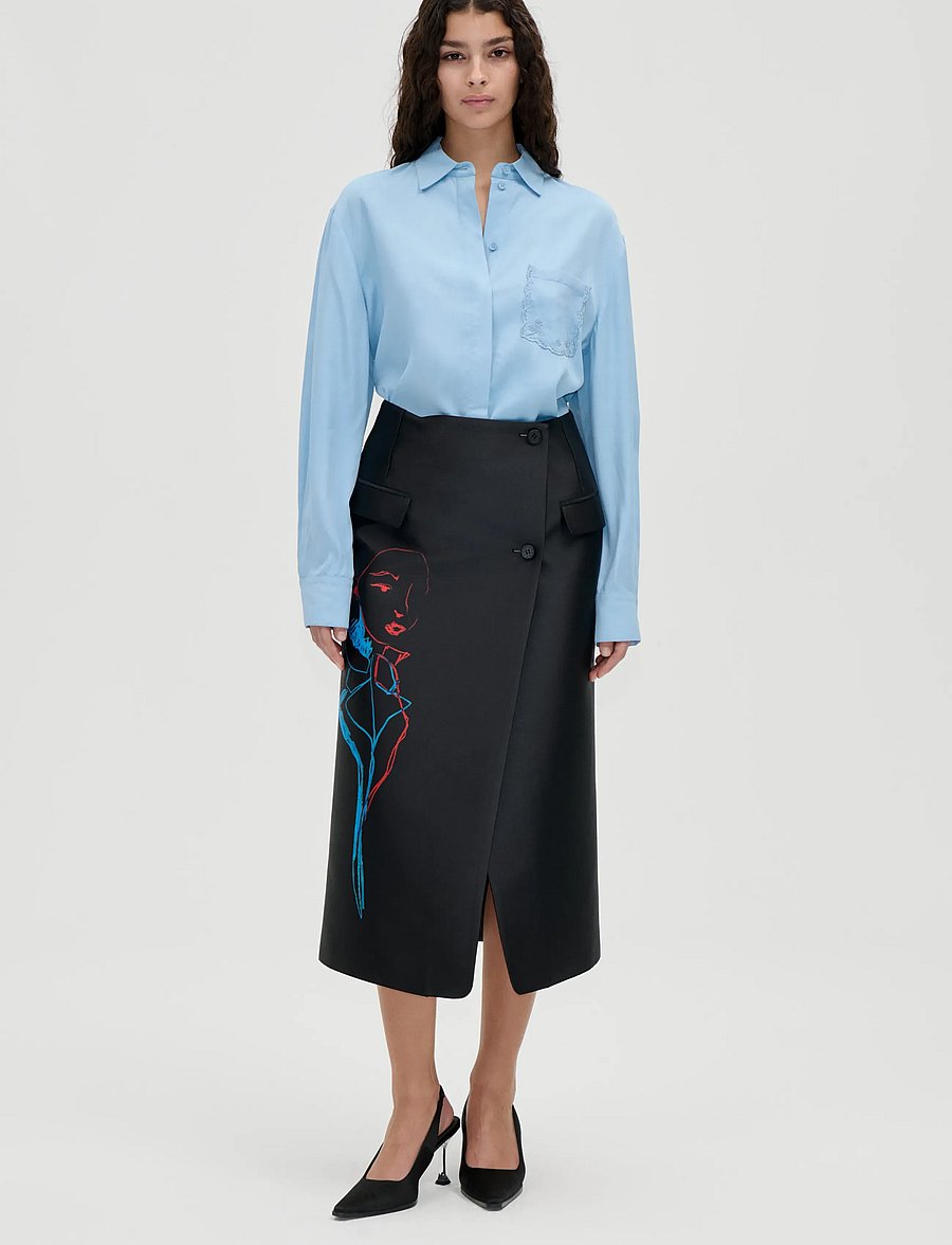 STINE GOYA - 2538 Viscose Organza, Oversized Shi - langärmlige hemden - sky blue - 0