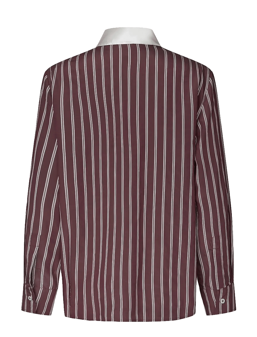 STINE GOYA - 2581 Embellished Light Woven, Overs - långärmade skjortor - uniform stripes - 2