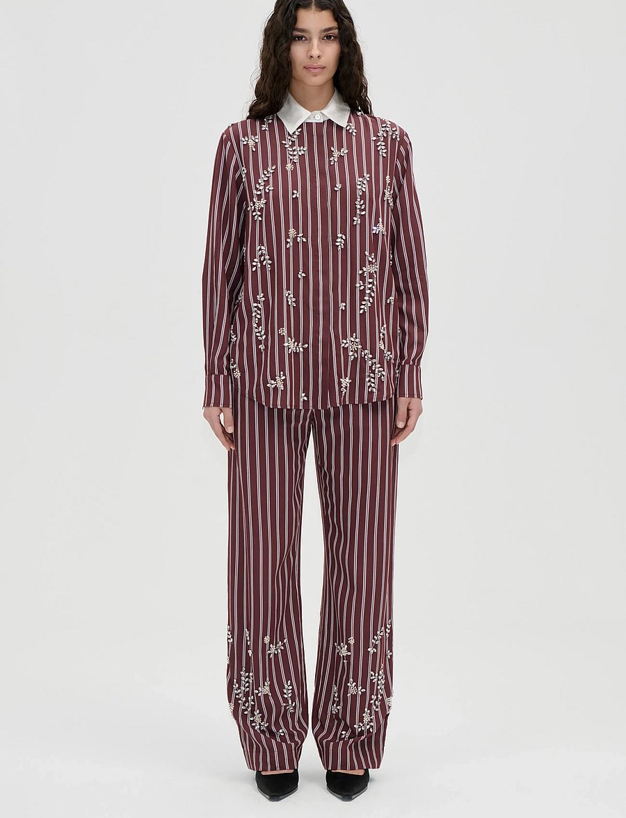 STINE GOYA - 2581 Embellished Light Woven, Overs - långärmade skjortor - uniform stripes - 0