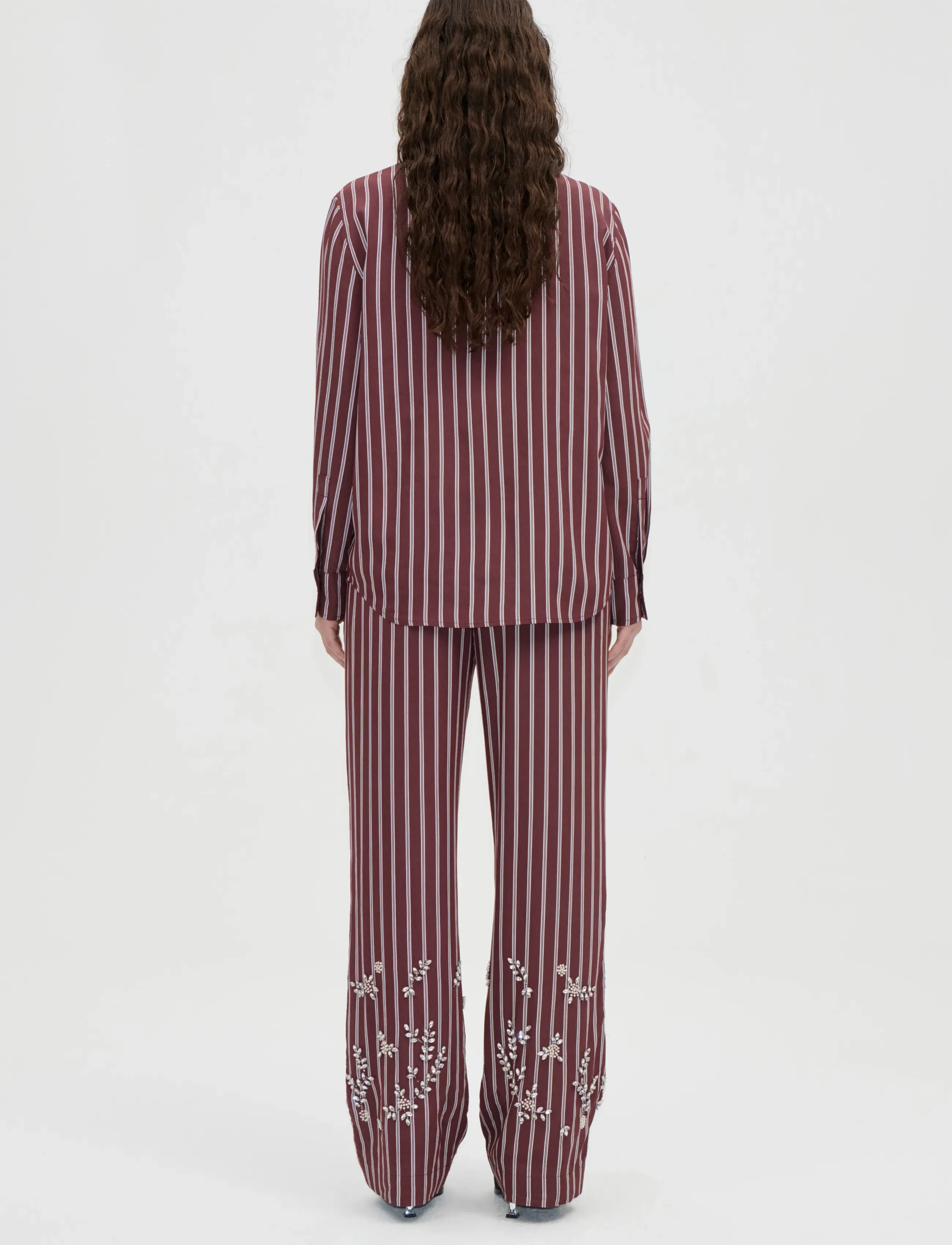 STINE GOYA - 2581 Embellished Light Woven, Overs - långärmade skjortor - uniform stripes - 3