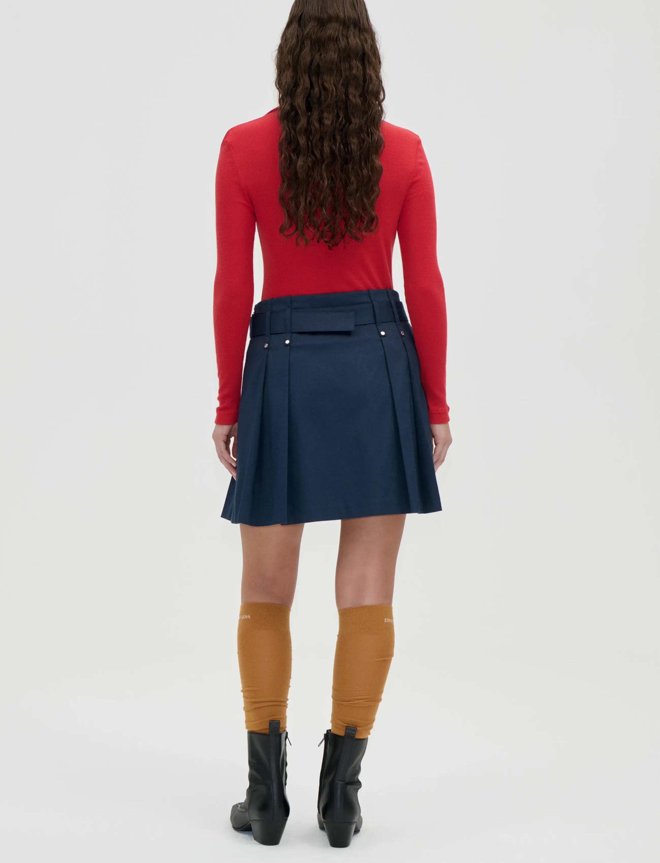 STINE GOYA - 2510 Lux Rib, Long Sleeve Polo Top - langärmlige tops - fiery red - 3