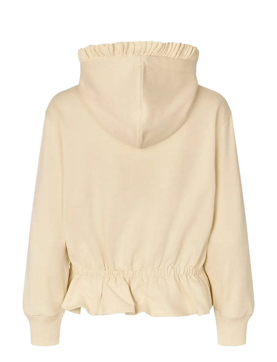 STINE GOYA - 2430 Terry, Ruffled Hoodie Sweatshi - sweatshirts - buttercream - 2