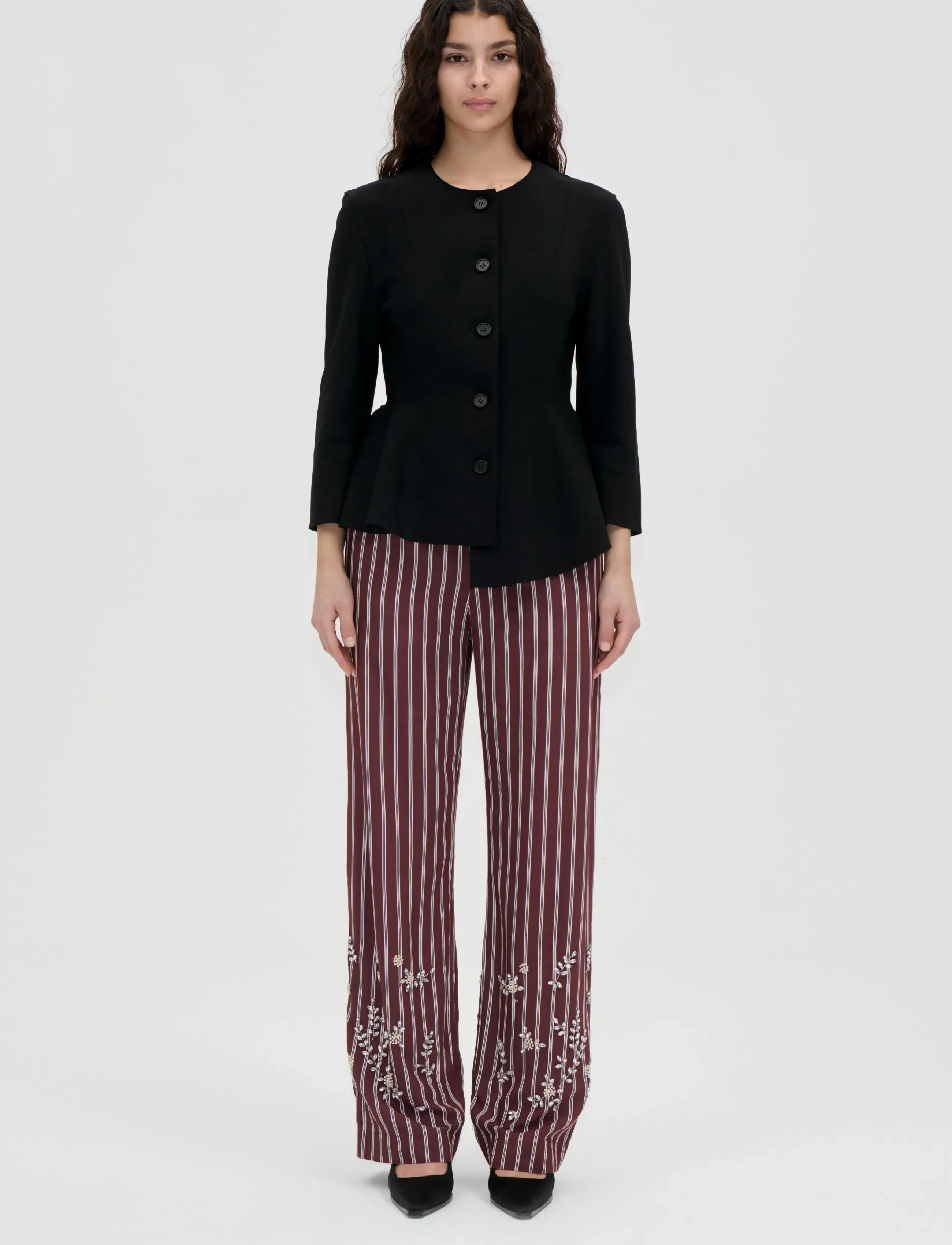 STINE GOYA 2525 Double-Layer Crepe, Flared But, M, Blouses, Schwarz - Long-sleeved, Frauen