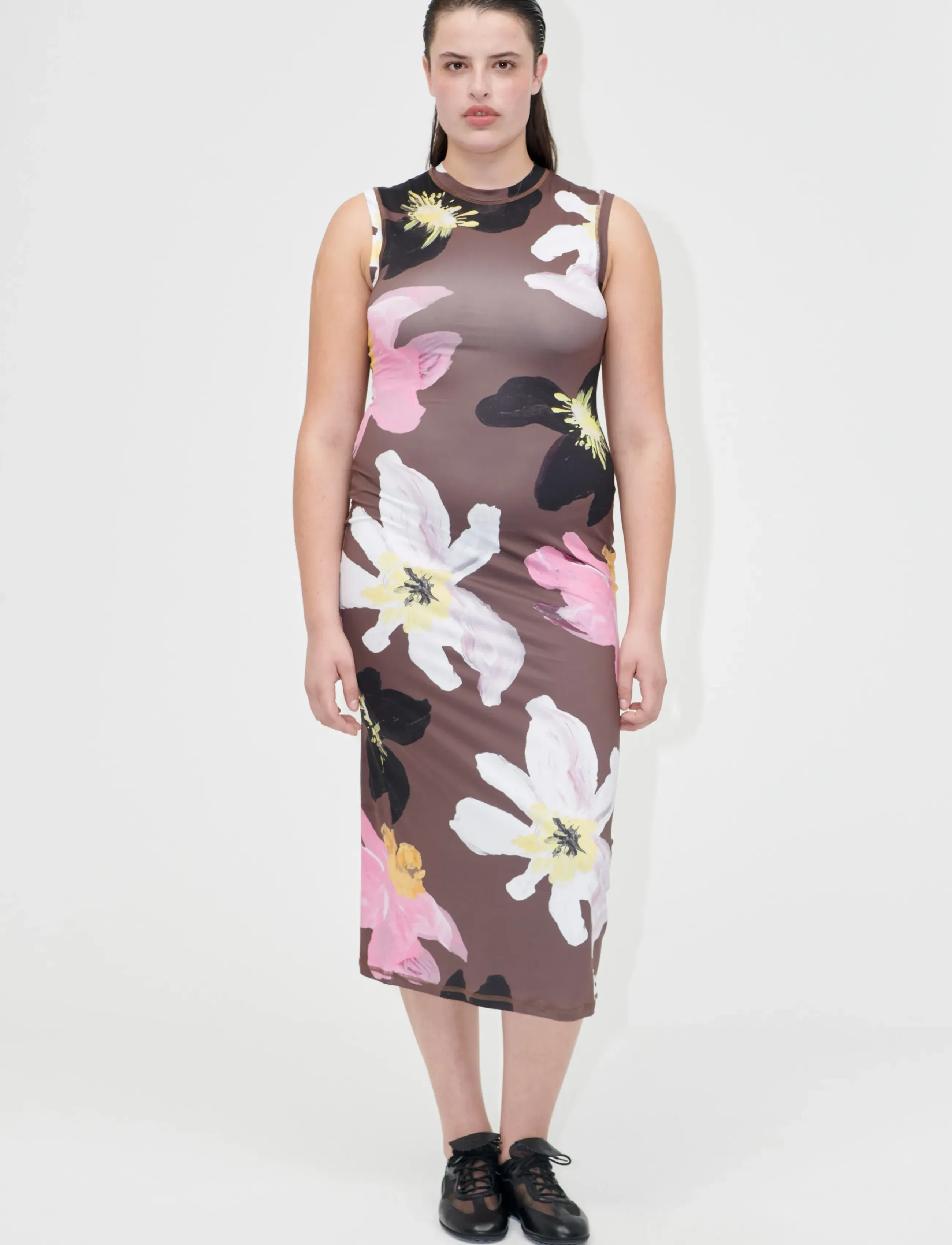 STINE GOYA 2244 Stocking Jersey, Elastic Tank - Kjoler - WILD FLOWERS / purple