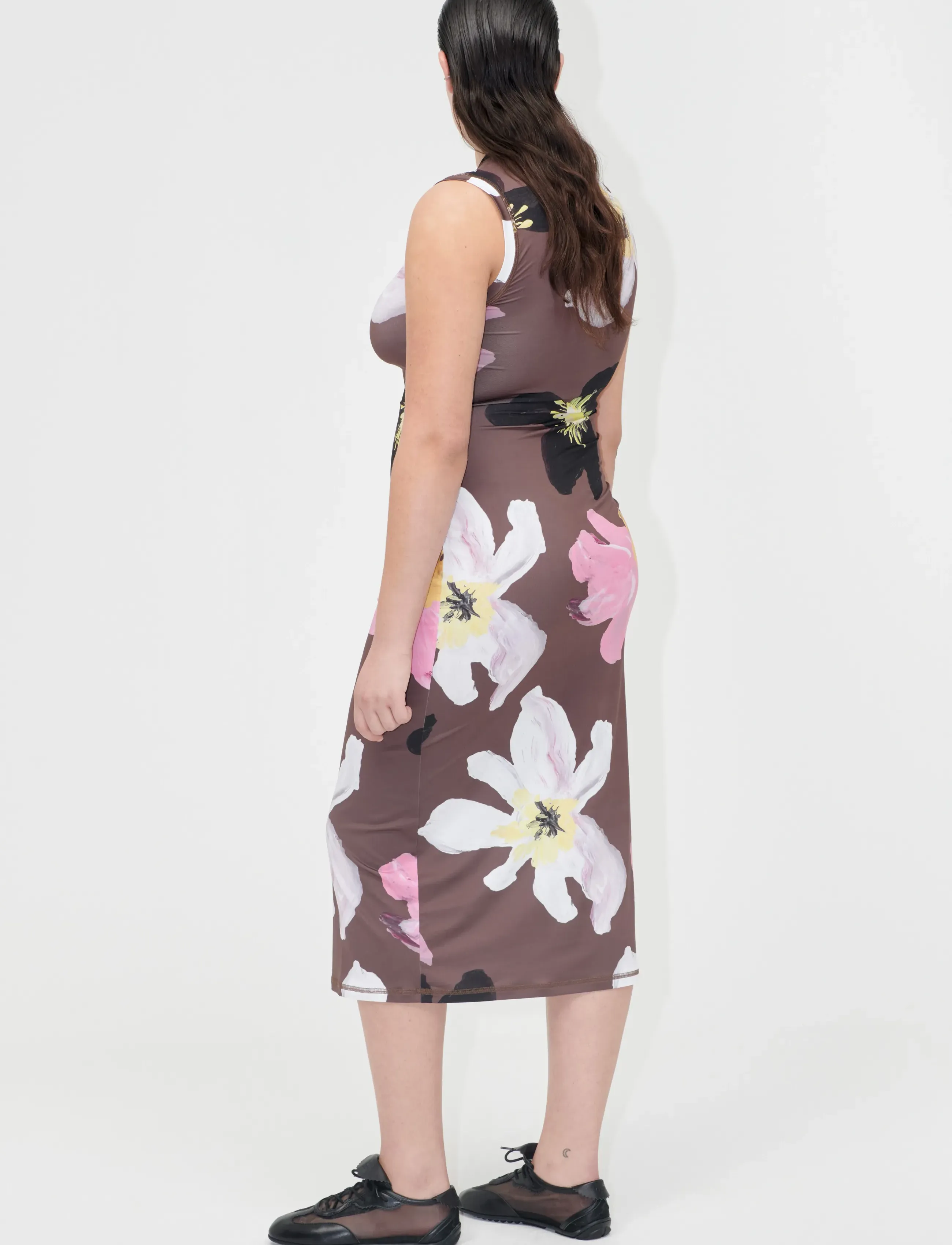 STINE GOYA - 2244 Stocking Jersey, Elastic Tank - midi dresses - wild flowers - 3