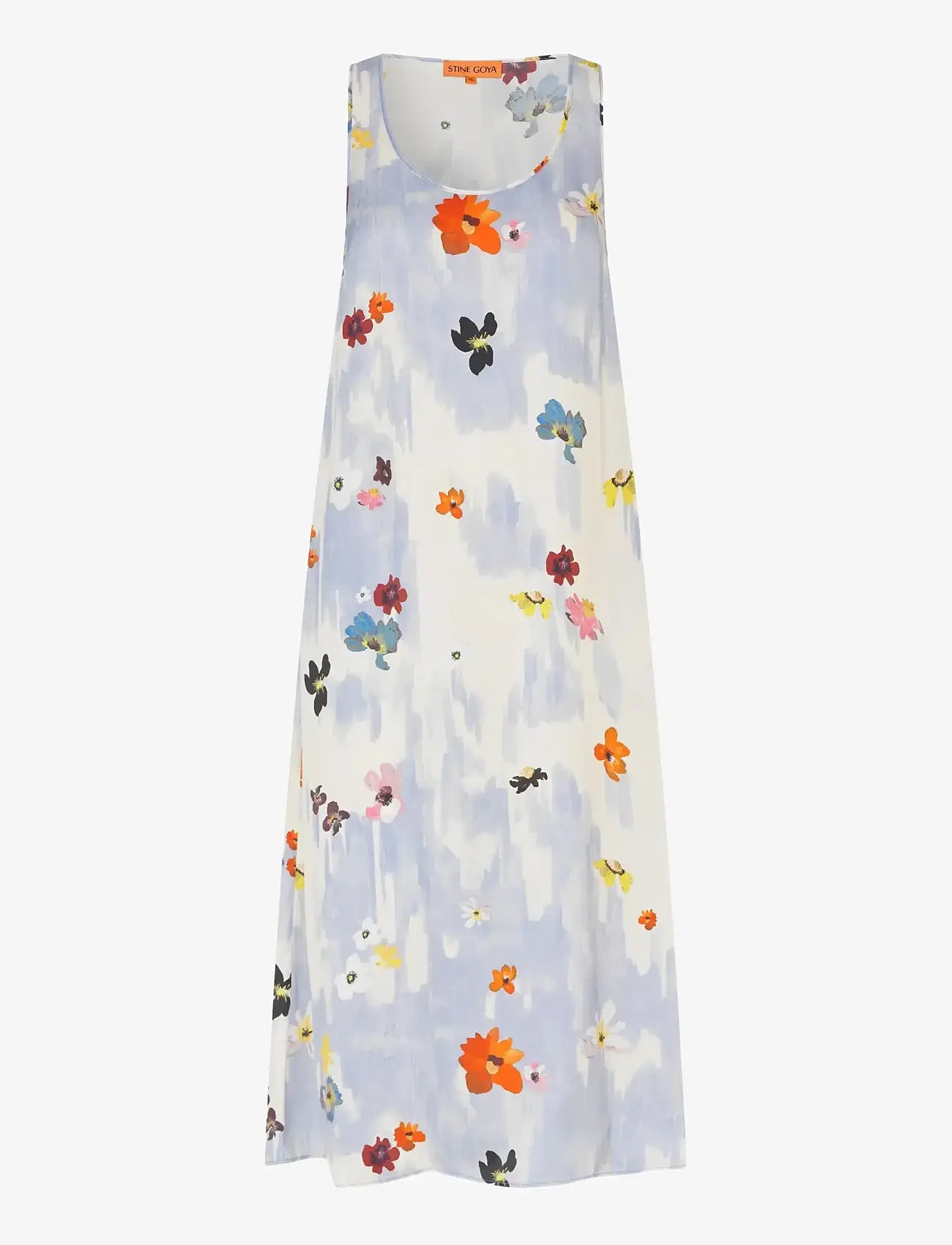 STINE GOYA - 2263 Dry Viscose, Tank Long Dress - midi dresses - skyfall flowers - 1