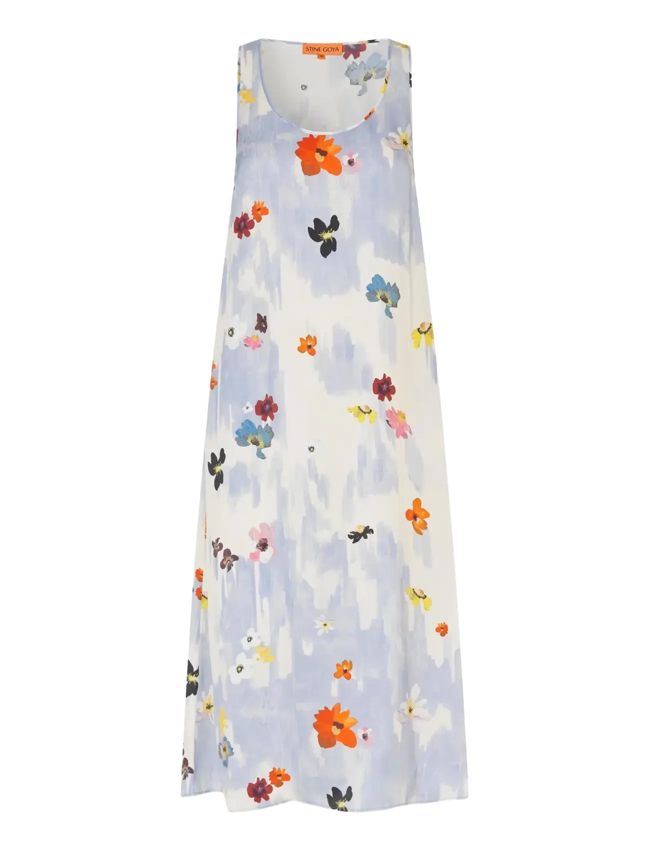 STINE GOYA 2263 Dry Viscose, Tank Long Dress - STINE GOYA - SKYFALL FLOWERS / purple