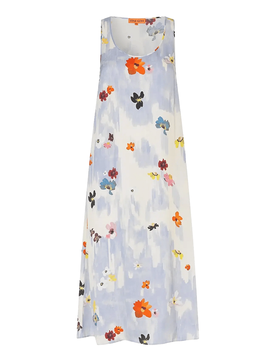 STINE GOYA - 2263 Dry Viscose, Tank Long Dress - midikleider - skyfall flowers - 1