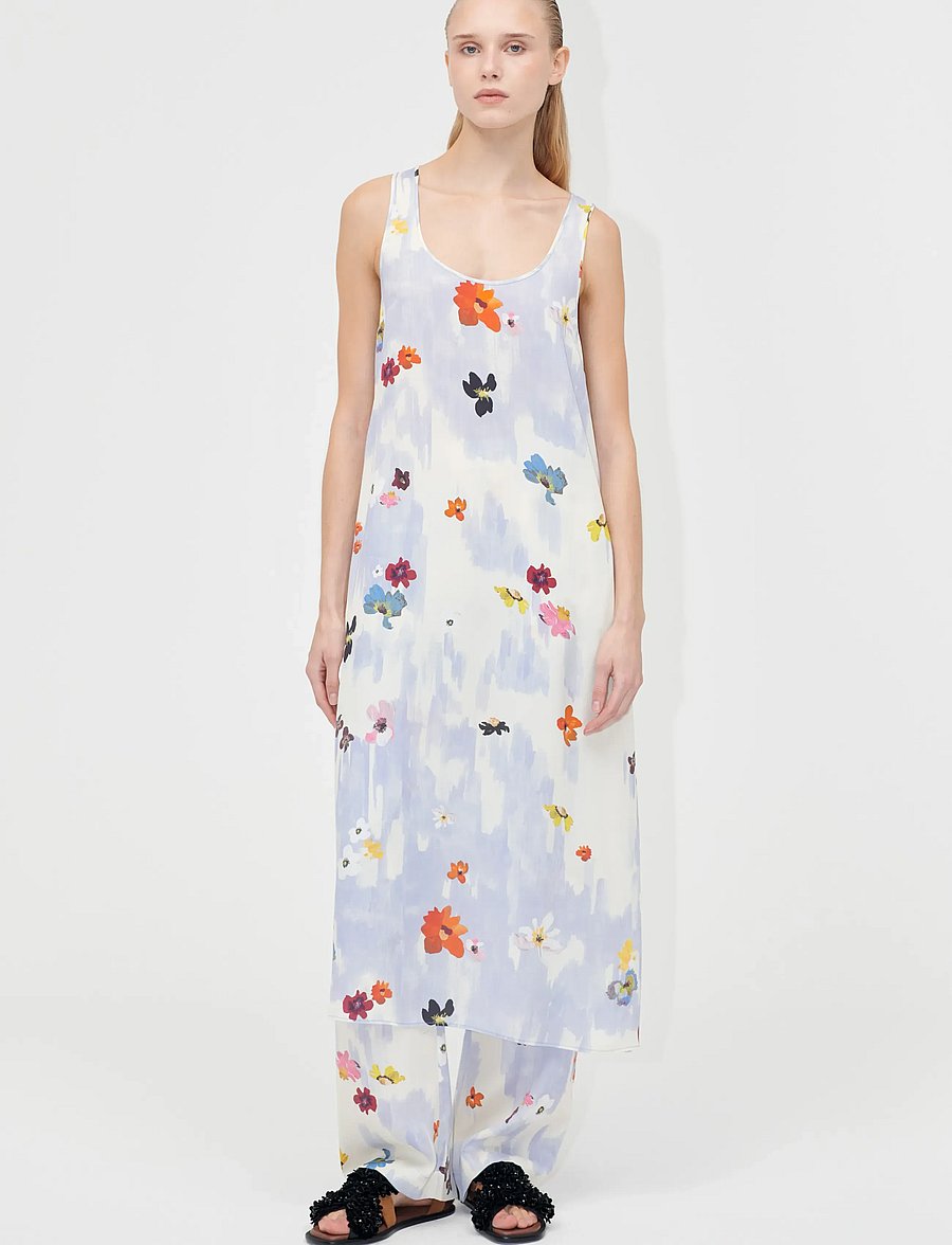 STINE GOYA - 2263 Dry Viscose, Tank Long Dress - midikleider - skyfall flowers - 0