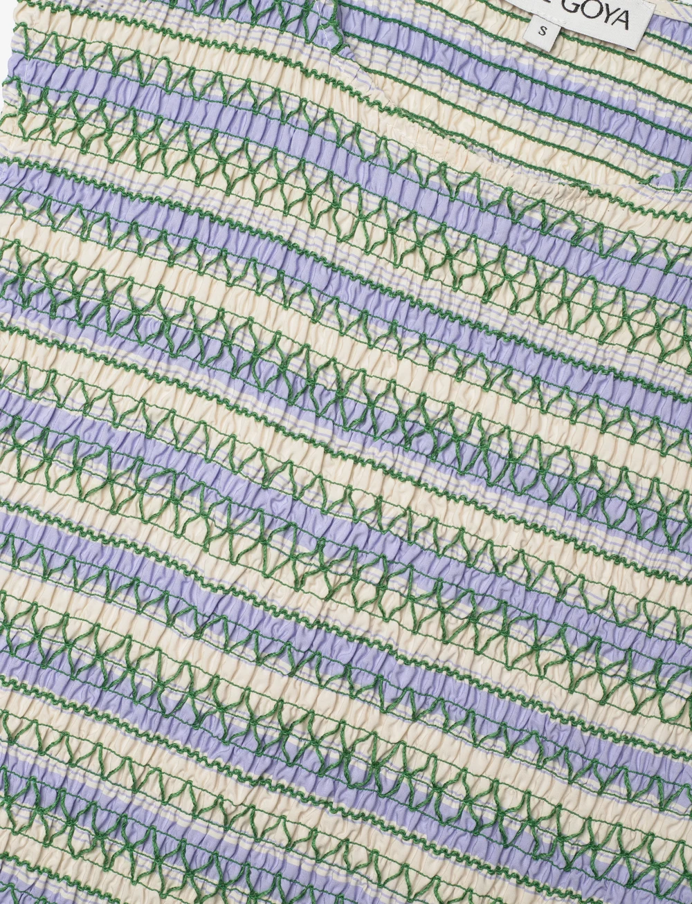 STINE GOYA - 2367 Smocked Cotton, Smocked Gather - midi-kleider - pastel stripes - 4