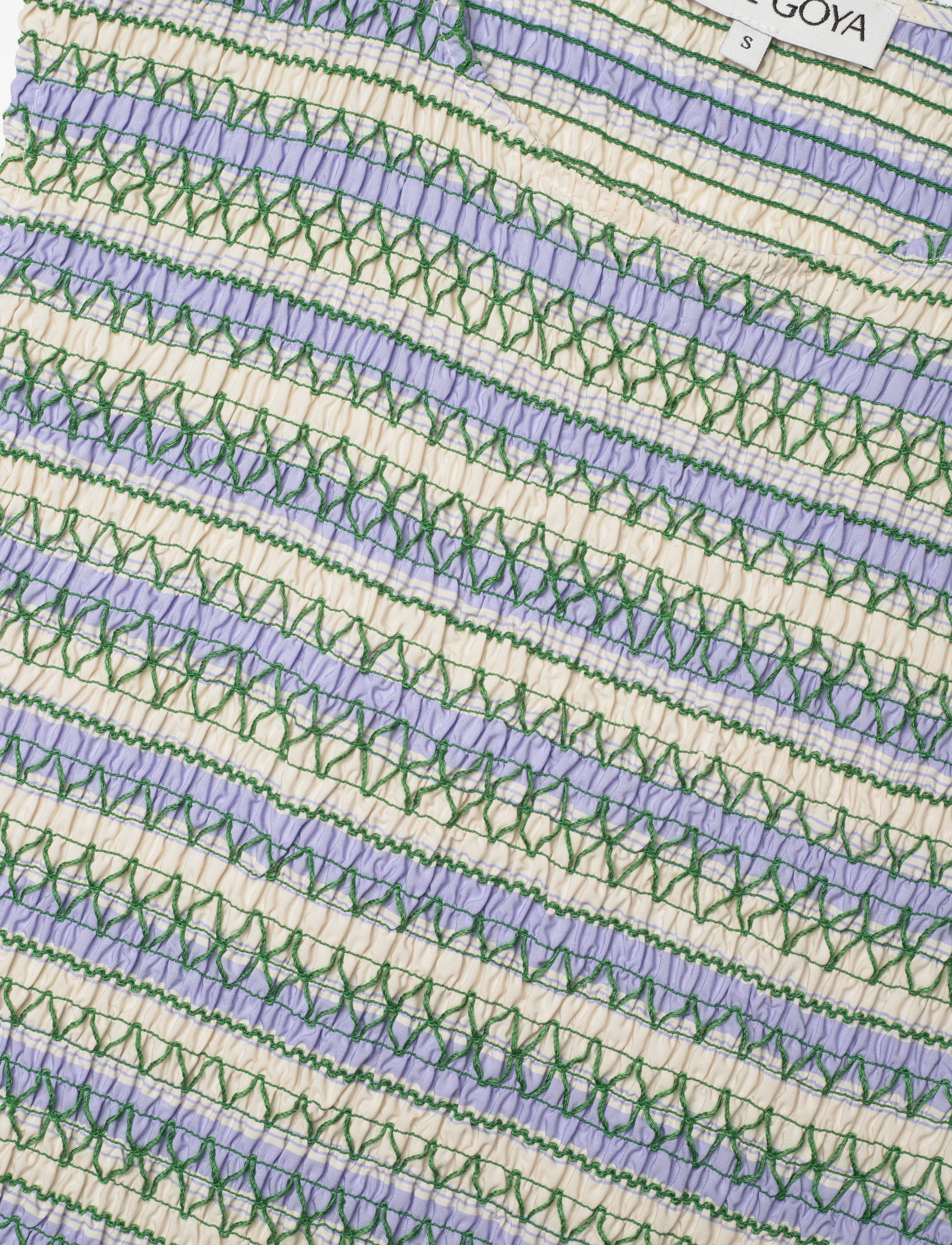 STINE GOYA - 2367 Smocked Cotton, Smocked Gather - midimekot - pastel stripes - 4