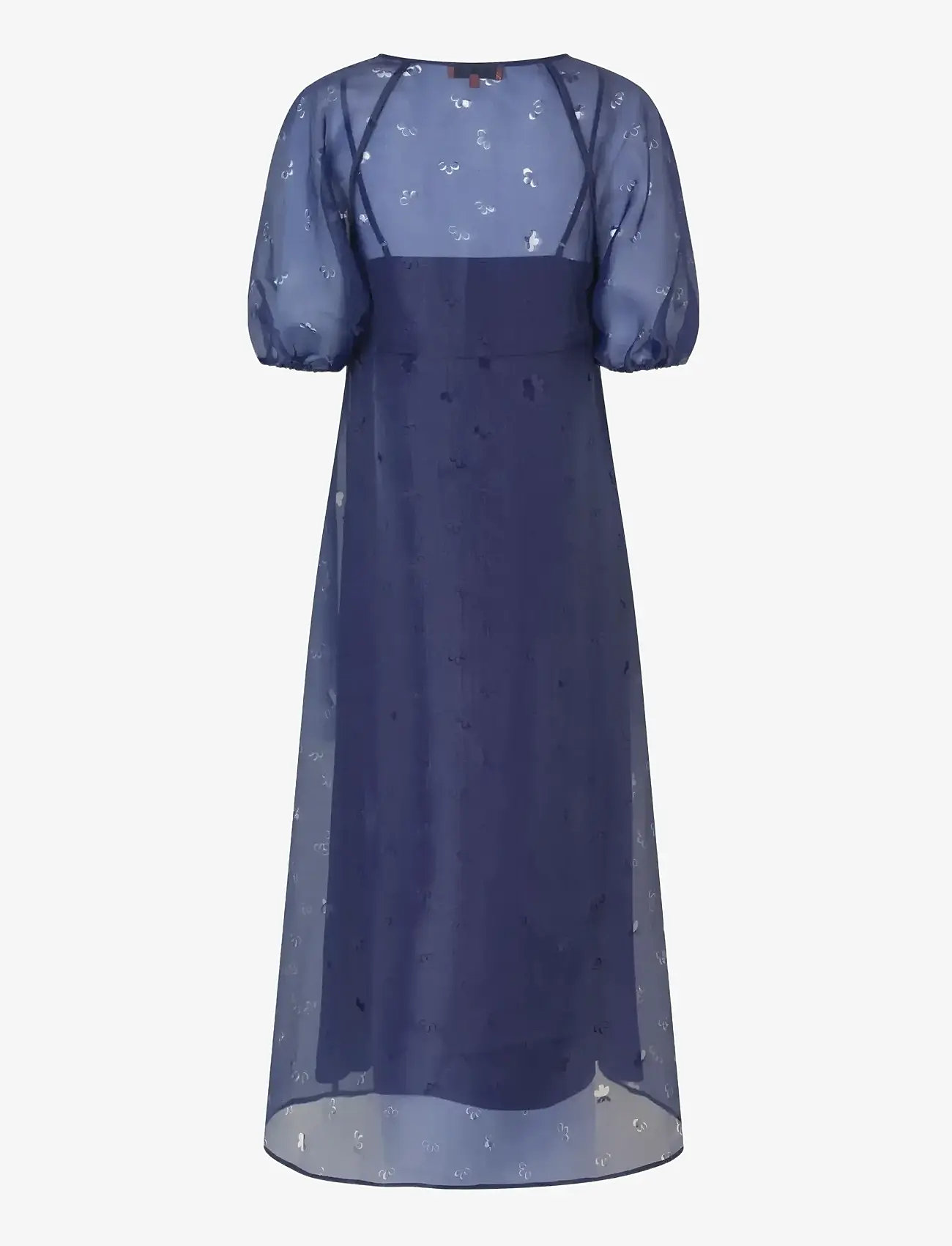 STINE GOYA - 1608 Organza, Puff Sleeve Long Dres - cocktailkjoler - ditzy floral - 2