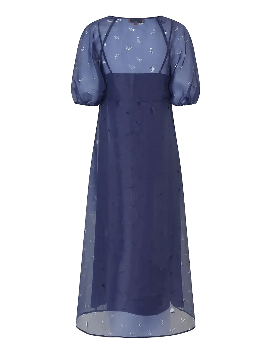 STINE GOYA - 1608 Organza, Puff Sleeve Long Dres - cocktail dresses - ditzy floral - 2