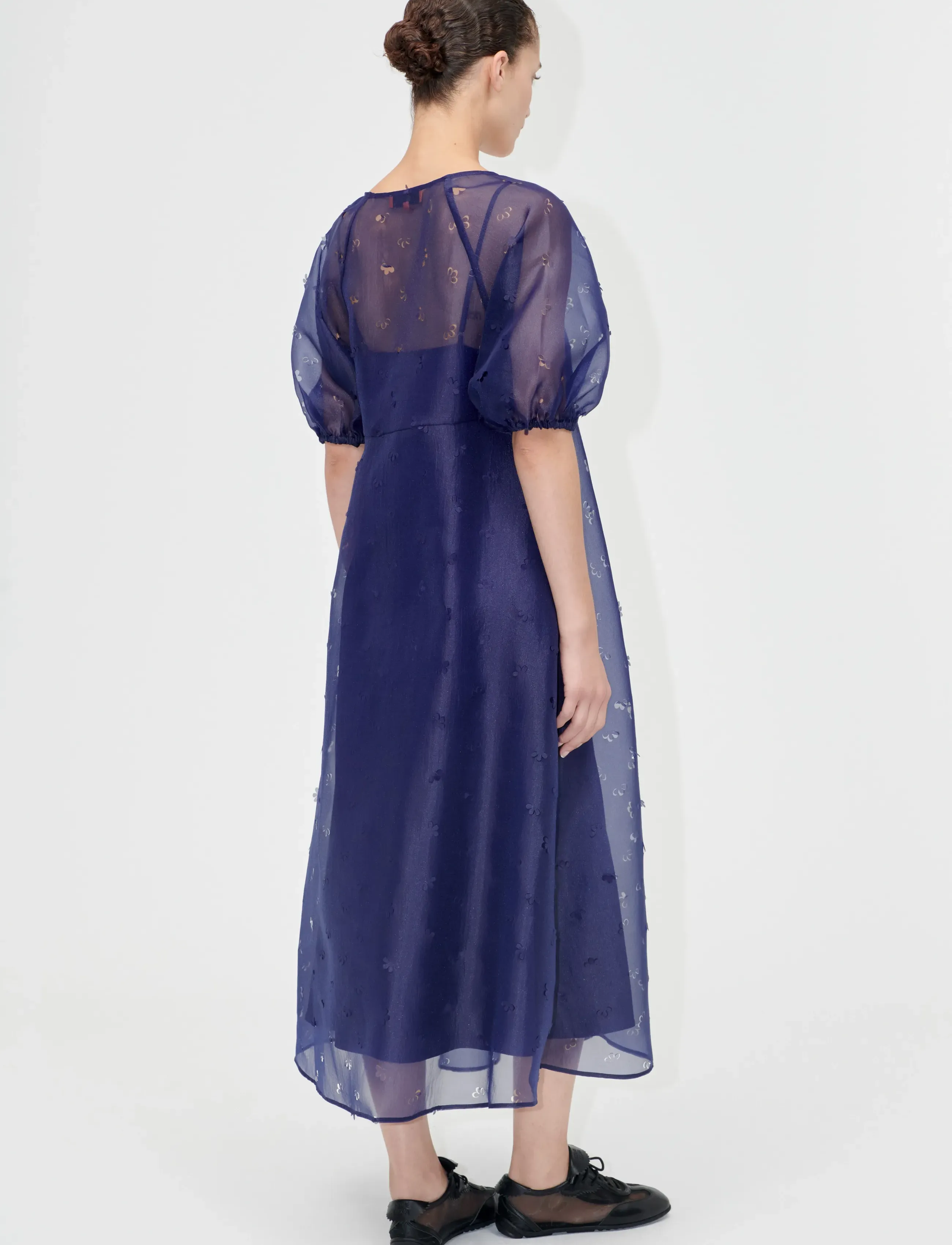 STINE GOYA - 1608 Organza, Puff Sleeve Long Dres - kokteilinės suknelės - ditzy floral - 3
