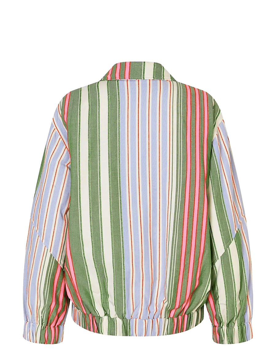 STINE GOYA - 2363 Striped Cotton, Oversized Util - vestes de printemps - forest stripe - 2