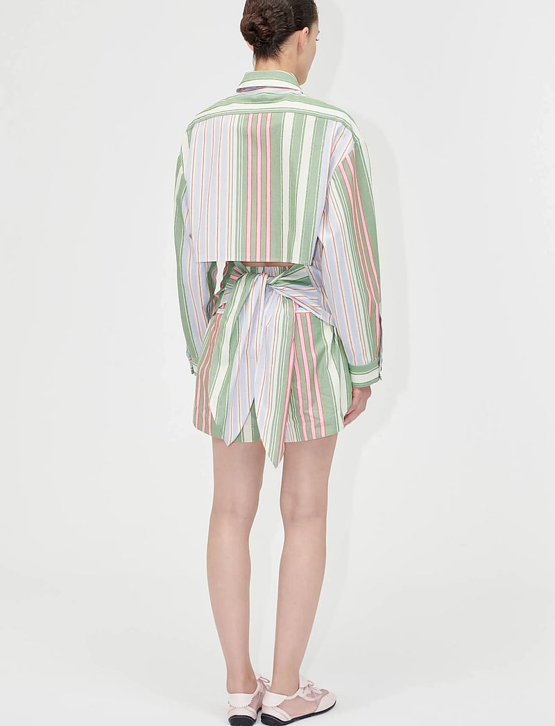 STINE GOYA - 2363 Striped Cotton, Oversized Util - sügisjakid - forest stripe - 3