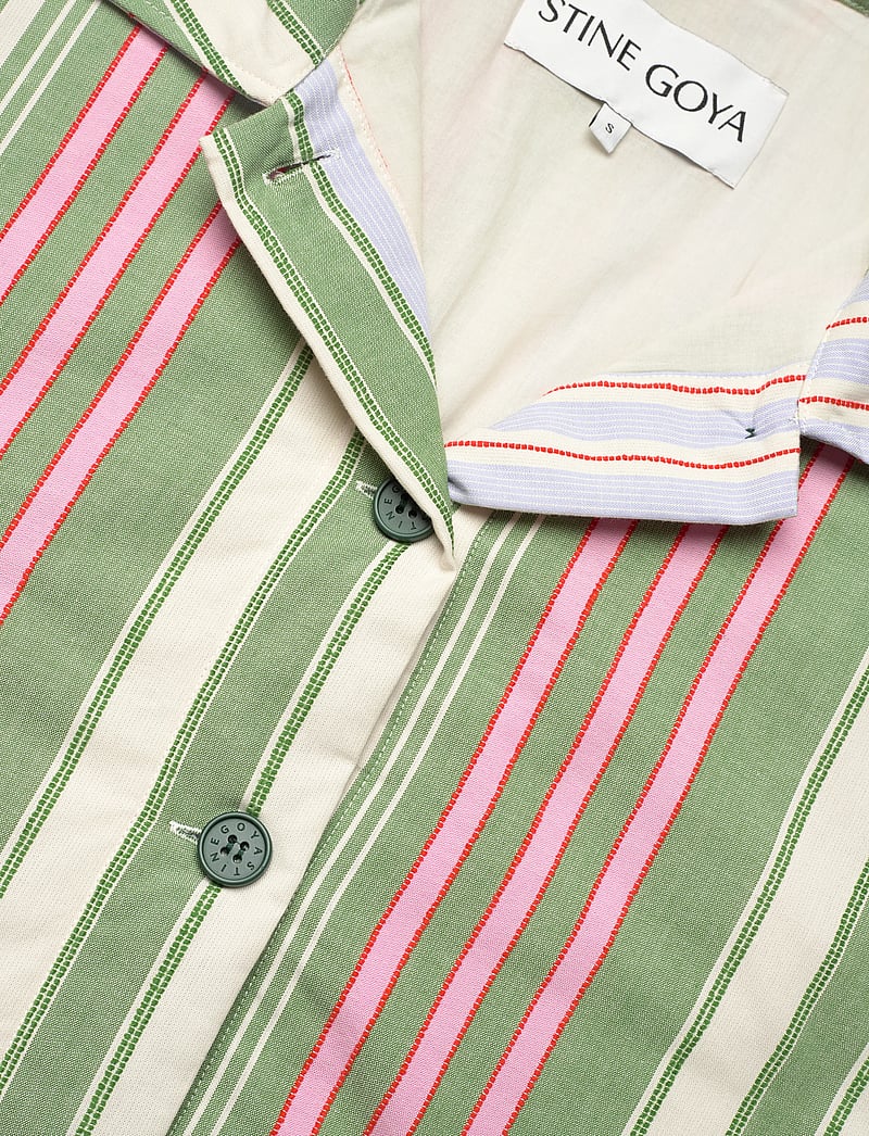 STINE GOYA - 2363 Striped Cotton, Oversized Util - sügisjakid - forest stripe - 4