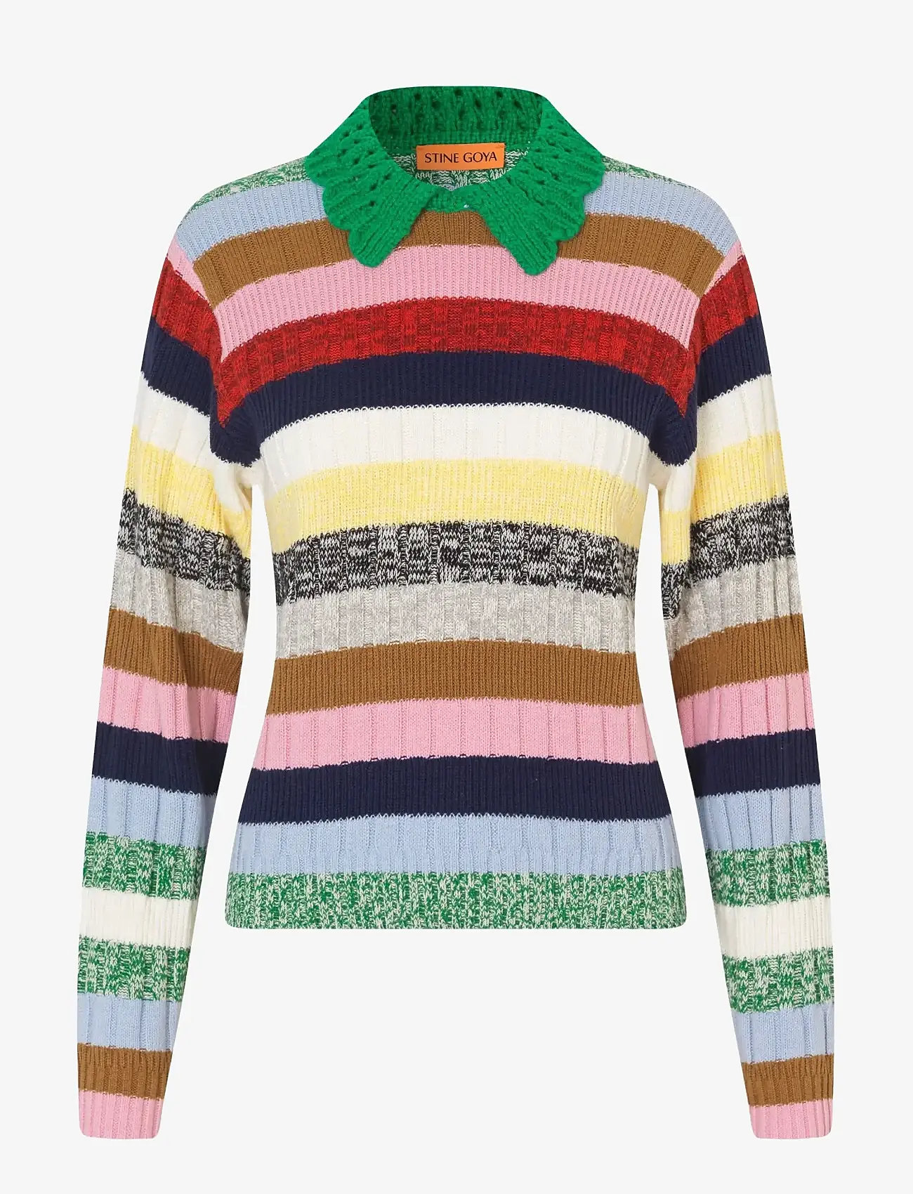 STINE GOYA - 2386 Cotton Mix / Crochet Cotton, M - striktrøjer - stripes mix - 1