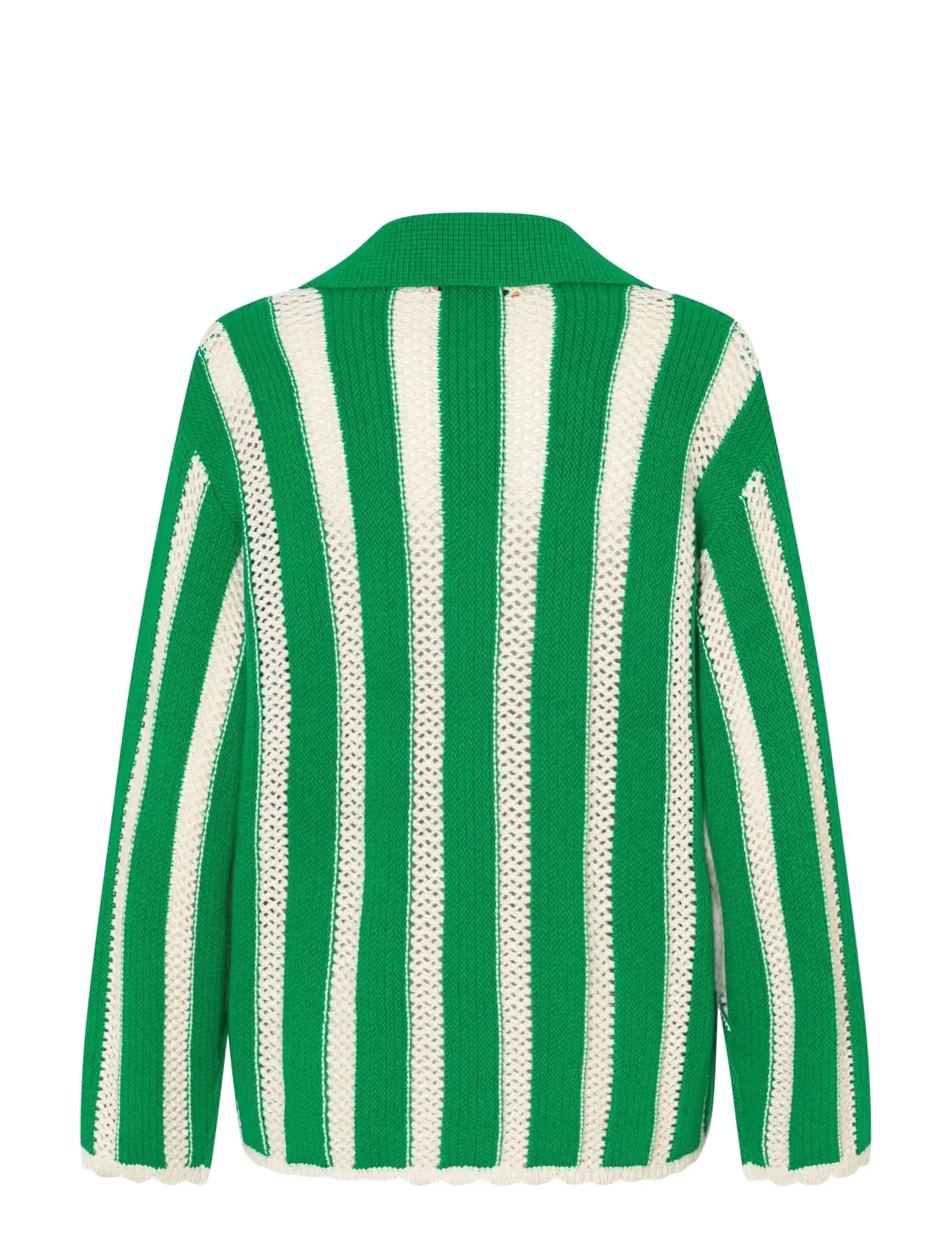 STINE GOYA - 2380 Crochet Texture Knit, Knit Col - green stripes - 2